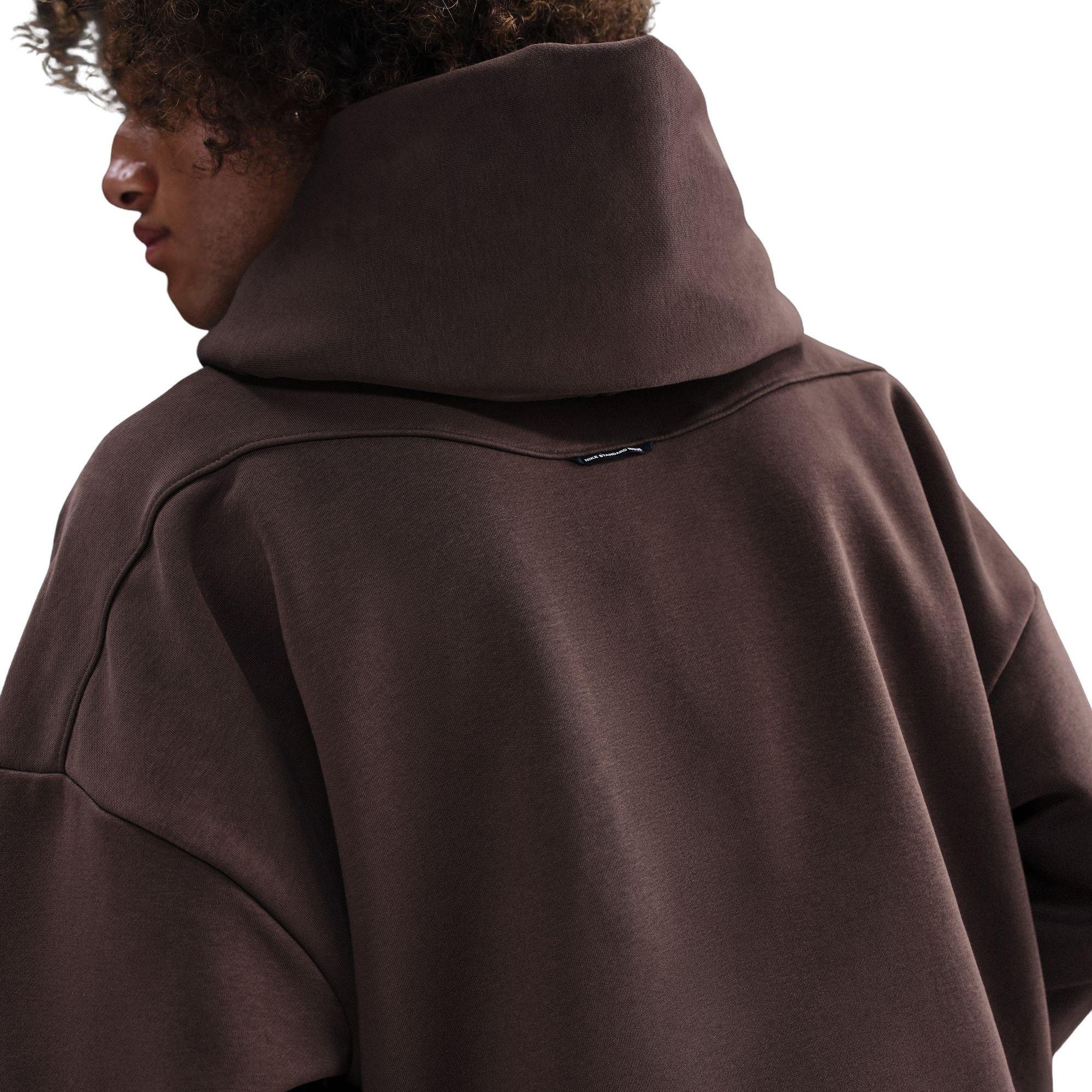 Nike Men's Standard Issue Therma-FIT Brushed Basketball Pullover Hoodie - Dark Brown - DARK BROWN Thumbnail View 5