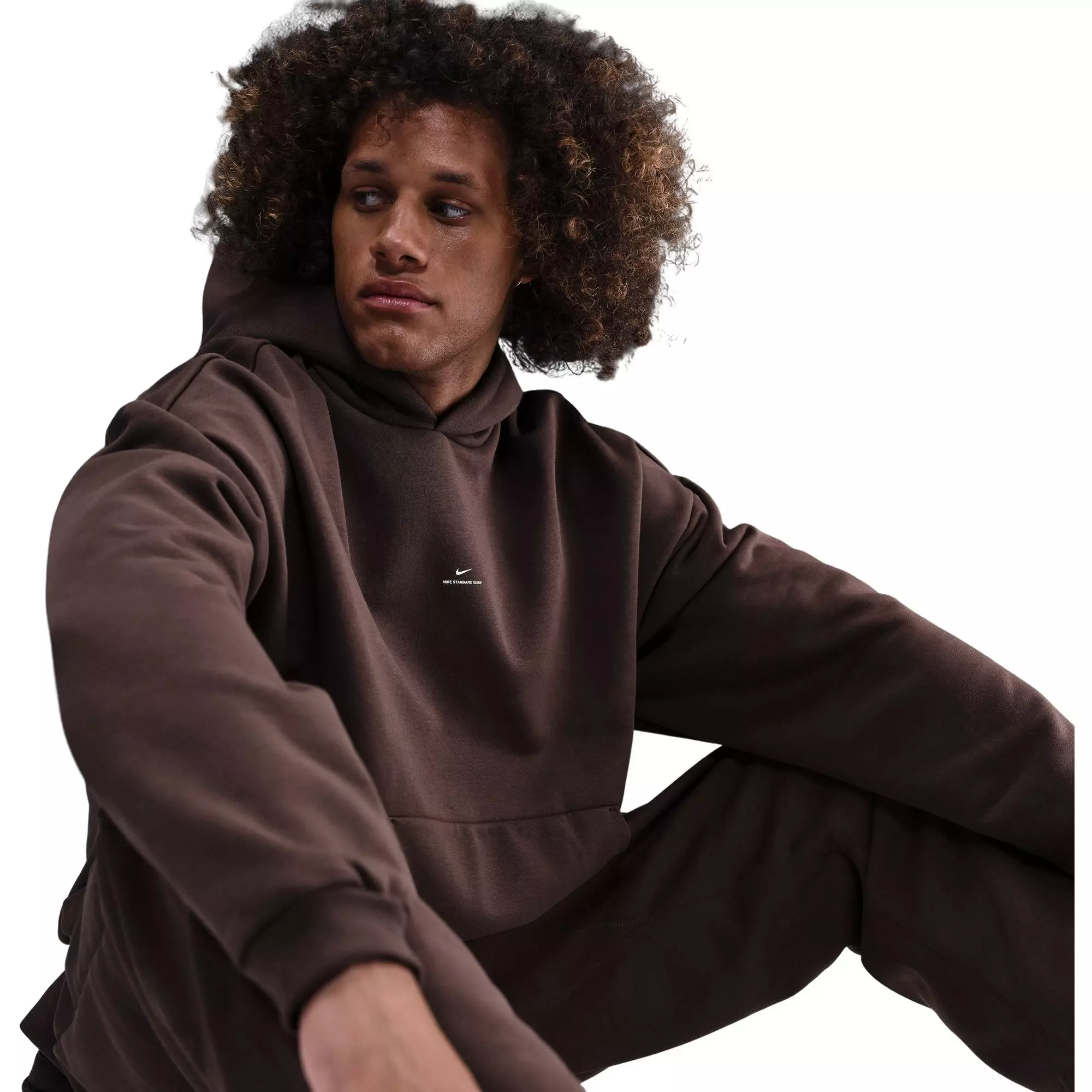 Nike Men's Standard Issue Therma-FIT Brushed Basketball Pullover Hoodie - Dark Brown - DARK BROWN
