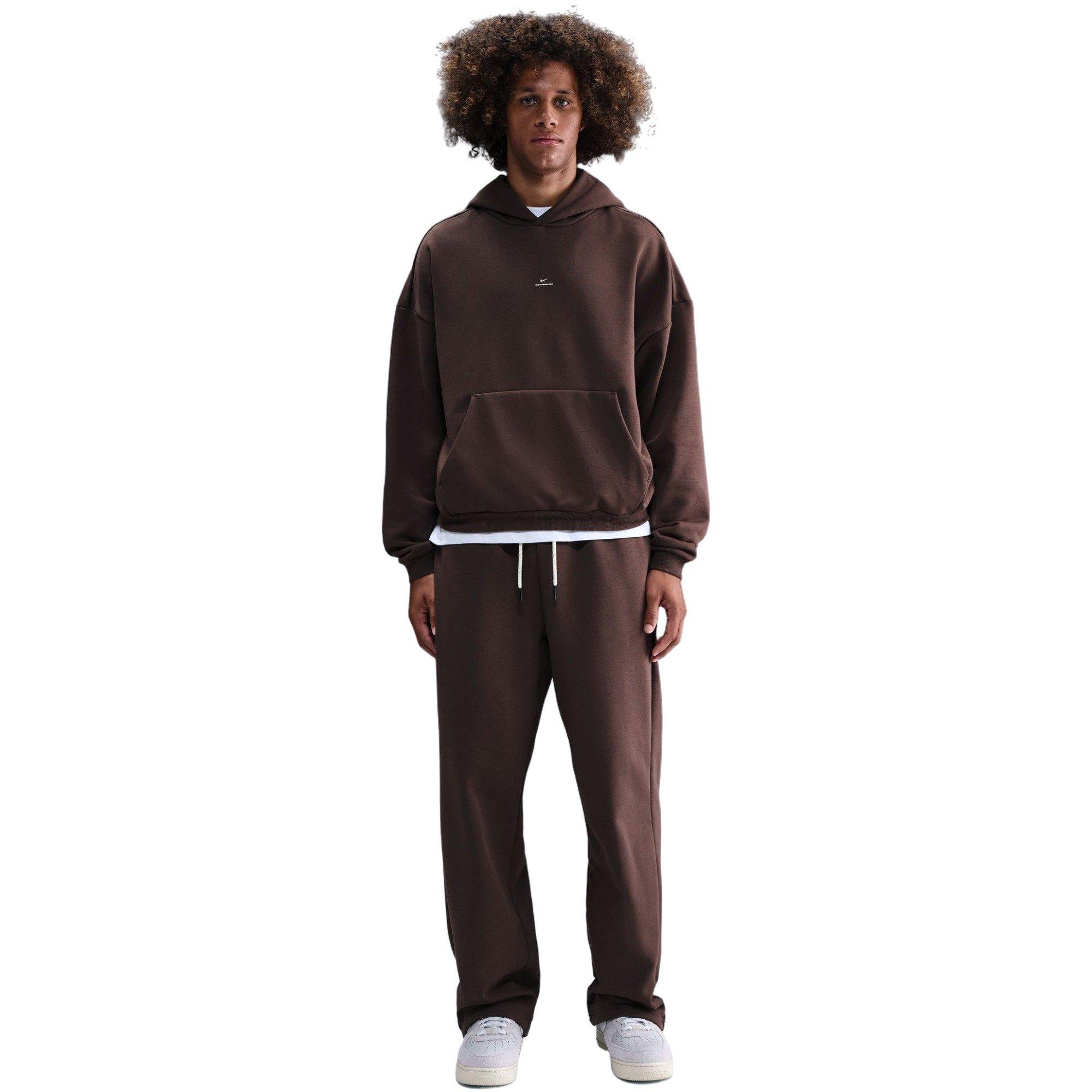 Nike Men's Standard Issue Therma-FIT Brushed Basketball Pullover Hoodie - Dark Brown - DARK BROWN Thumbnail View 7