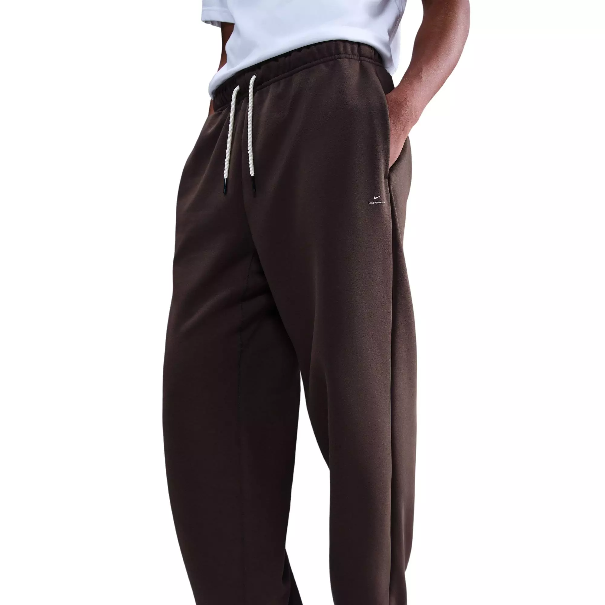 Nike Men's Standard Issue Brushed Open Hem Pants - Baroque Brown - BROWN