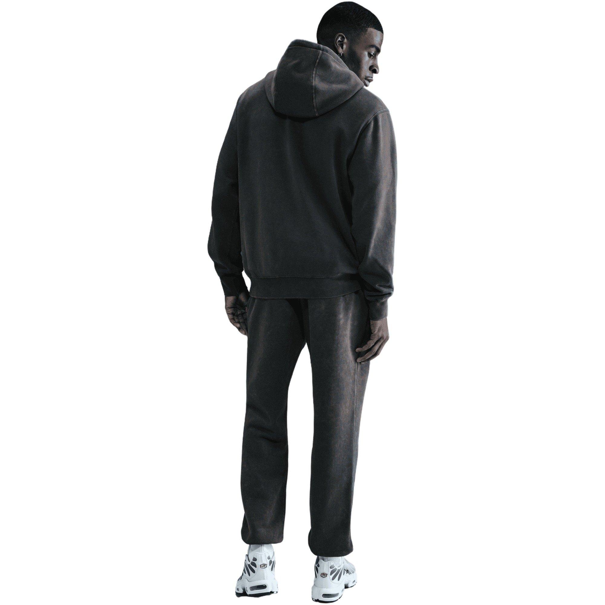 Nike Men's Sportswear Club Washed Fleece Hoodie - Dark Grey - DARK GREY Thumbnail View 2