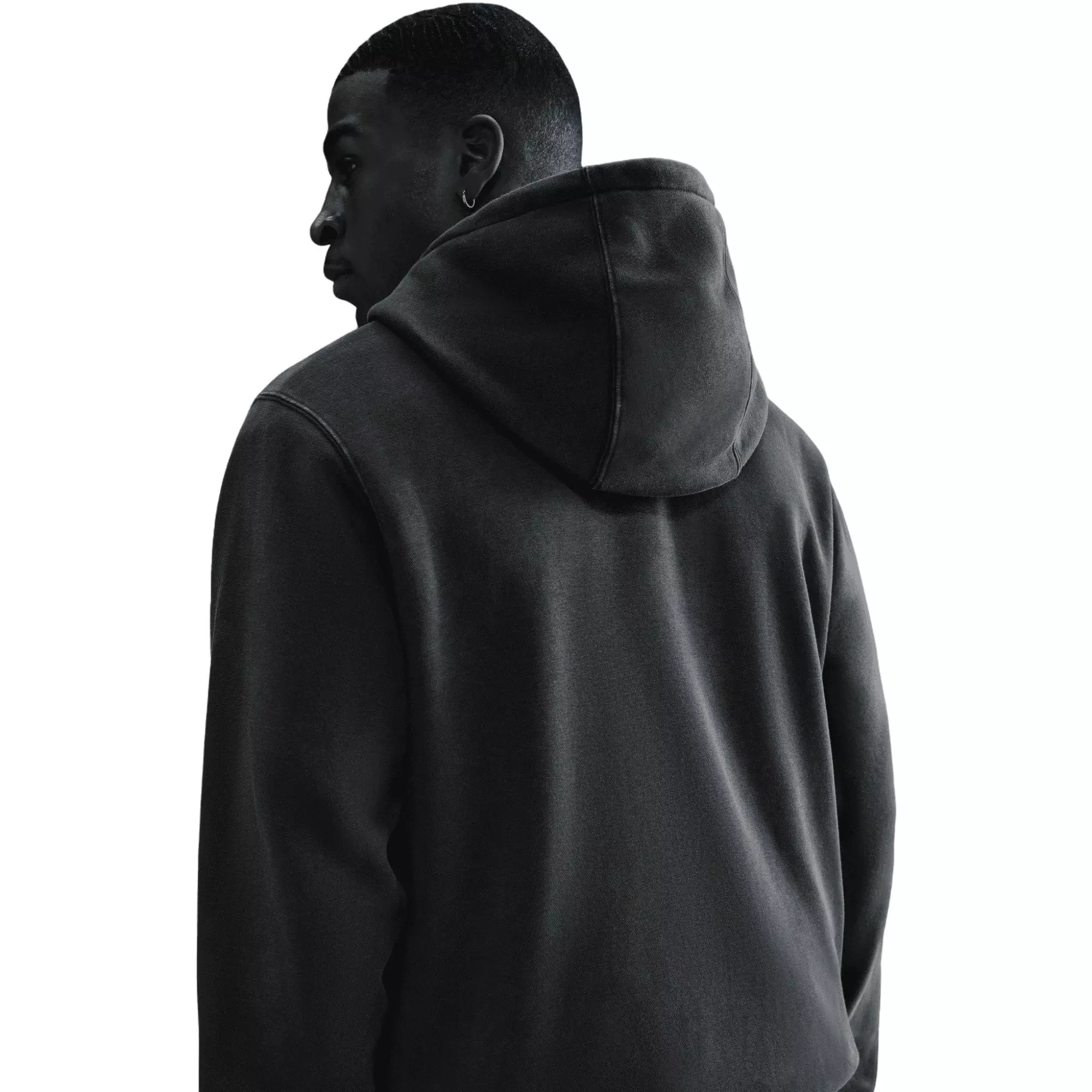 Nike Men's Sportswear Club Washed Fleece Hoodie - Dark Grey - DARK GREY