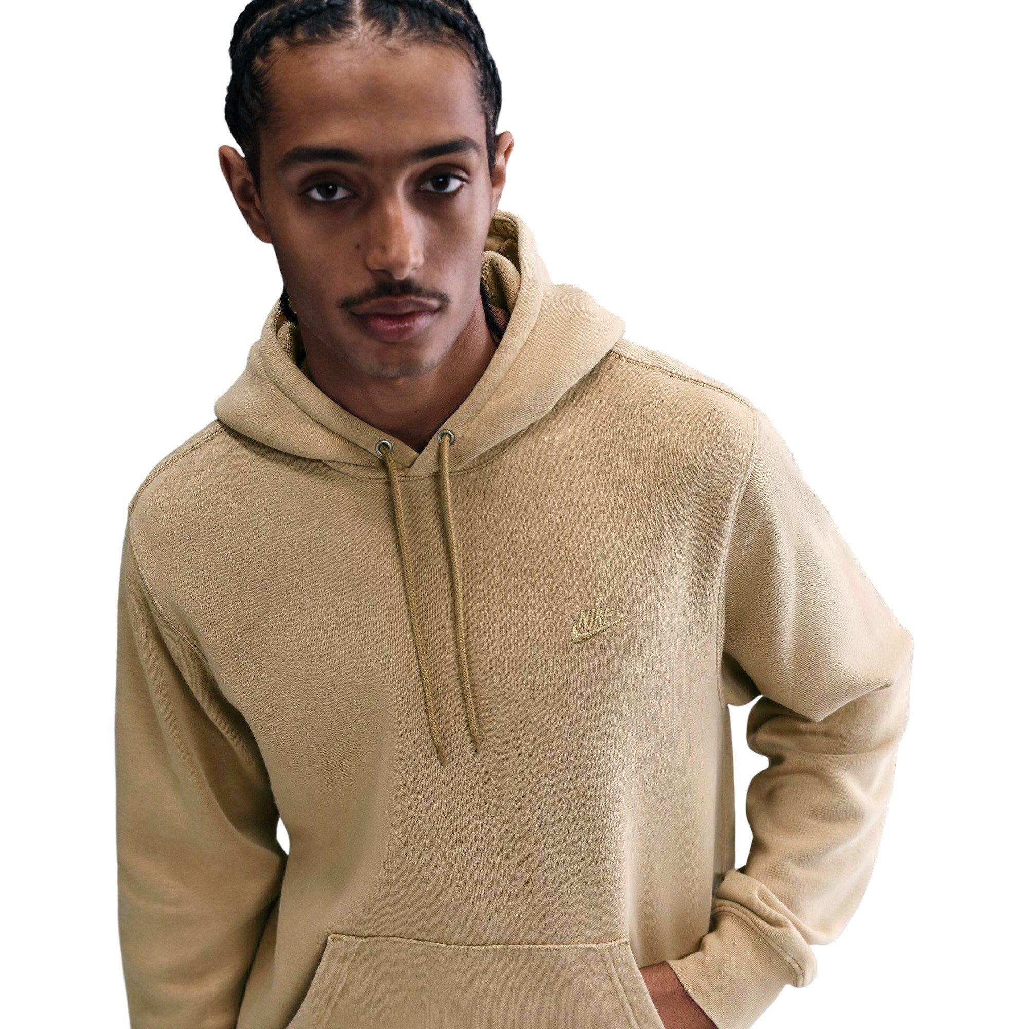 Nike Men's Sportswear Club Fleece Hoodie-Beige - BEIGE Thumbnail View 3