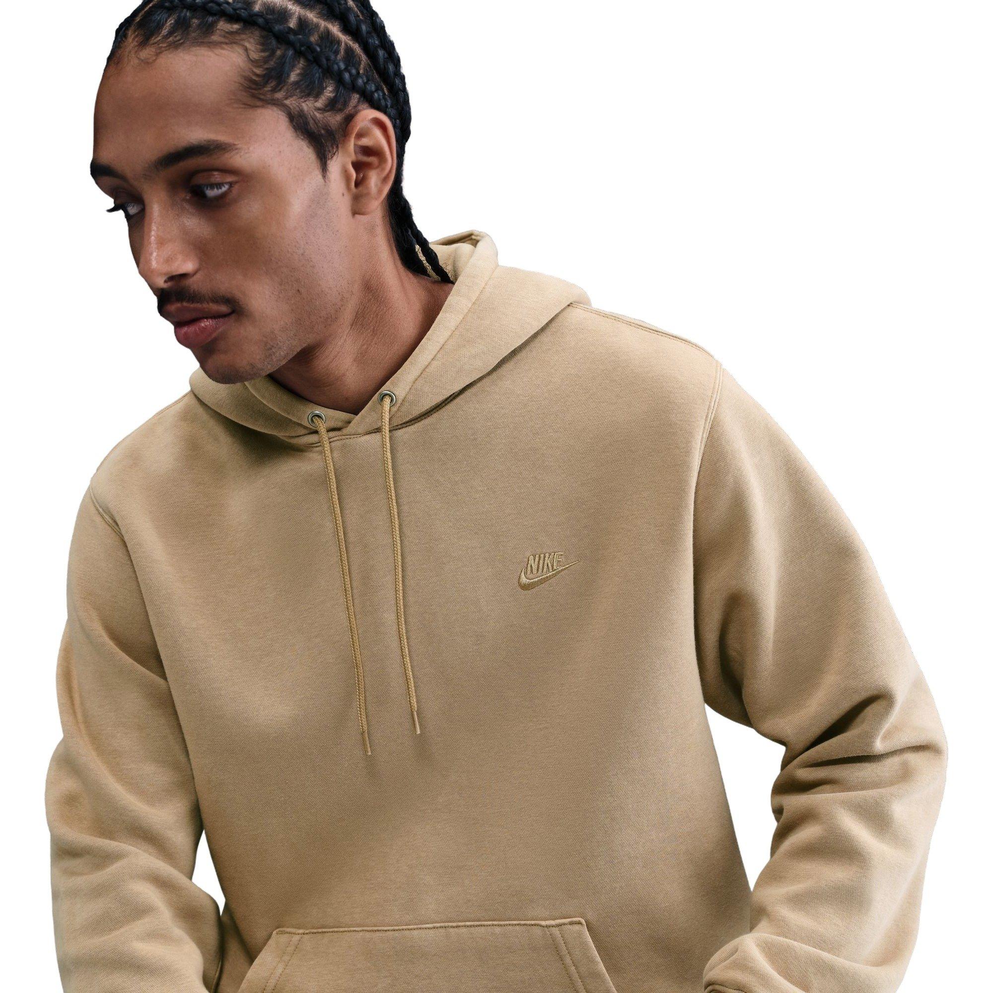 Nike Men's Sportswear Club Fleece Hoodie - Beige - BEIGE Thumbnail View 5