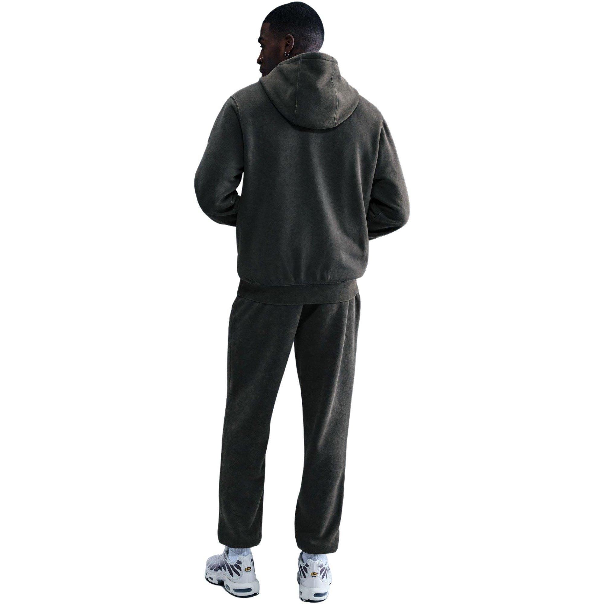 Nike Men's Sportswear Club Washed Cuffed Fleece Pants - Dark Grey - DARK GREY Thumbnail View 2