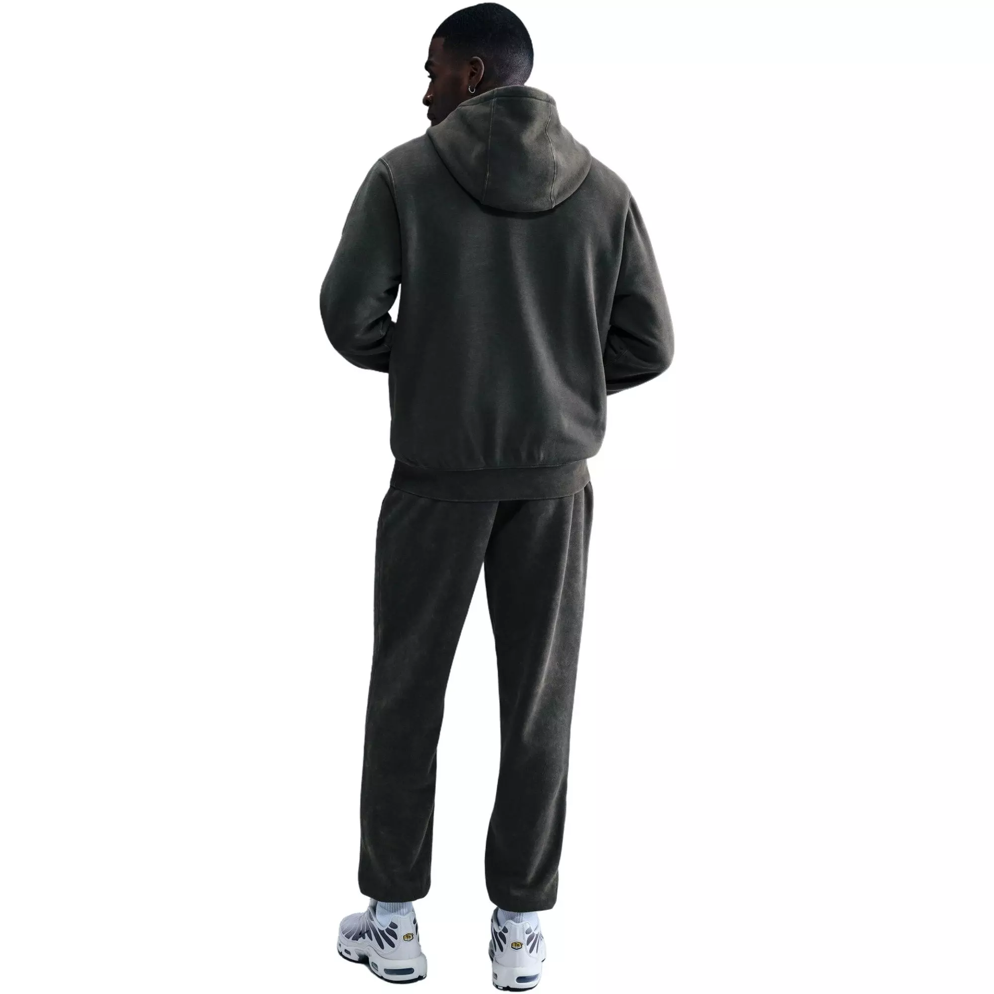 Nike Men's Sportswear Club Washed Cuffed Fleece Pants - Dark Grey - DARK GREY
