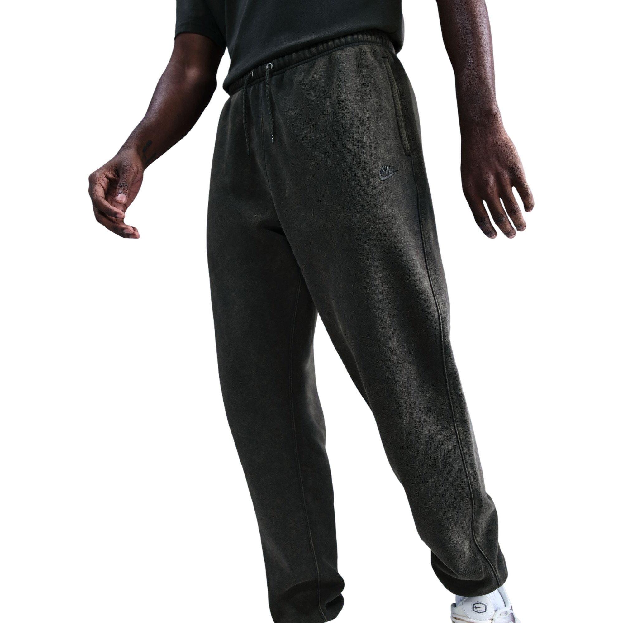 Nike Men's Sportswear Club Washed Cuffed Fleece Pants - Dark Grey - DARK GREY Thumbnail View 3