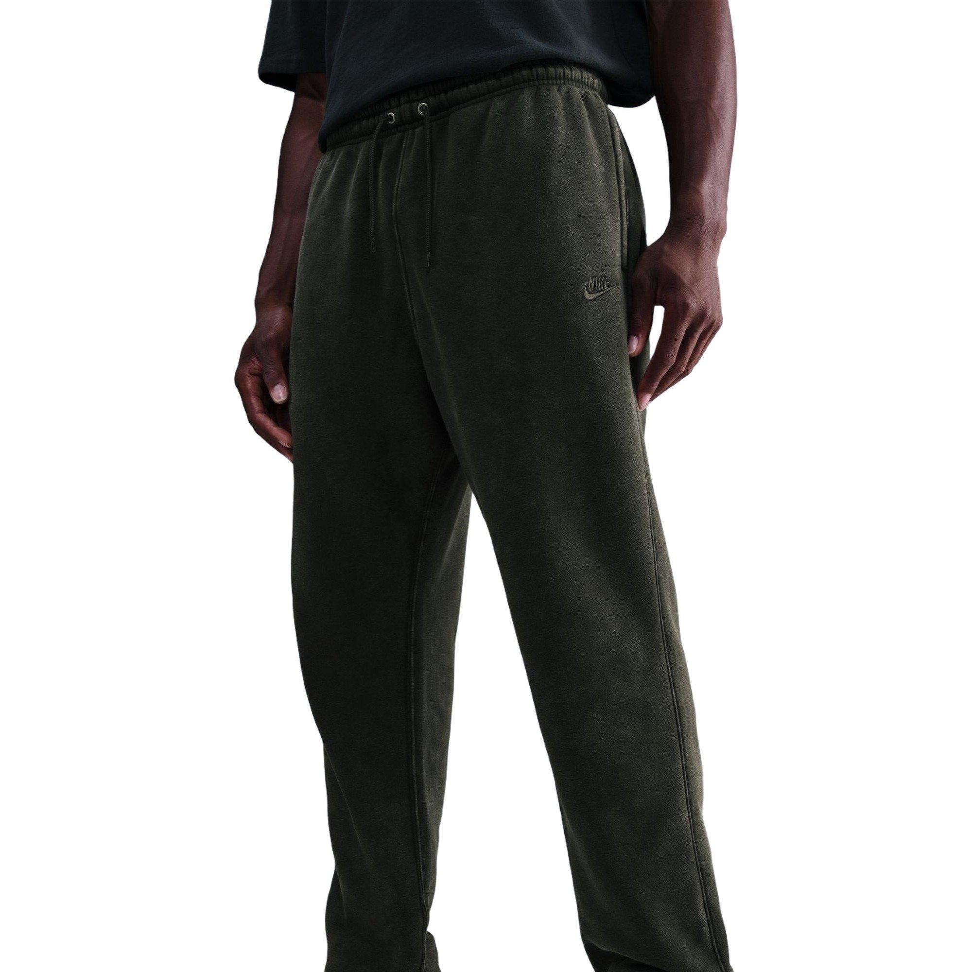 Nike Men's Sportswear Club Washed Cuffed Fleece Pants-Green - GREEN Thumbnail View 3