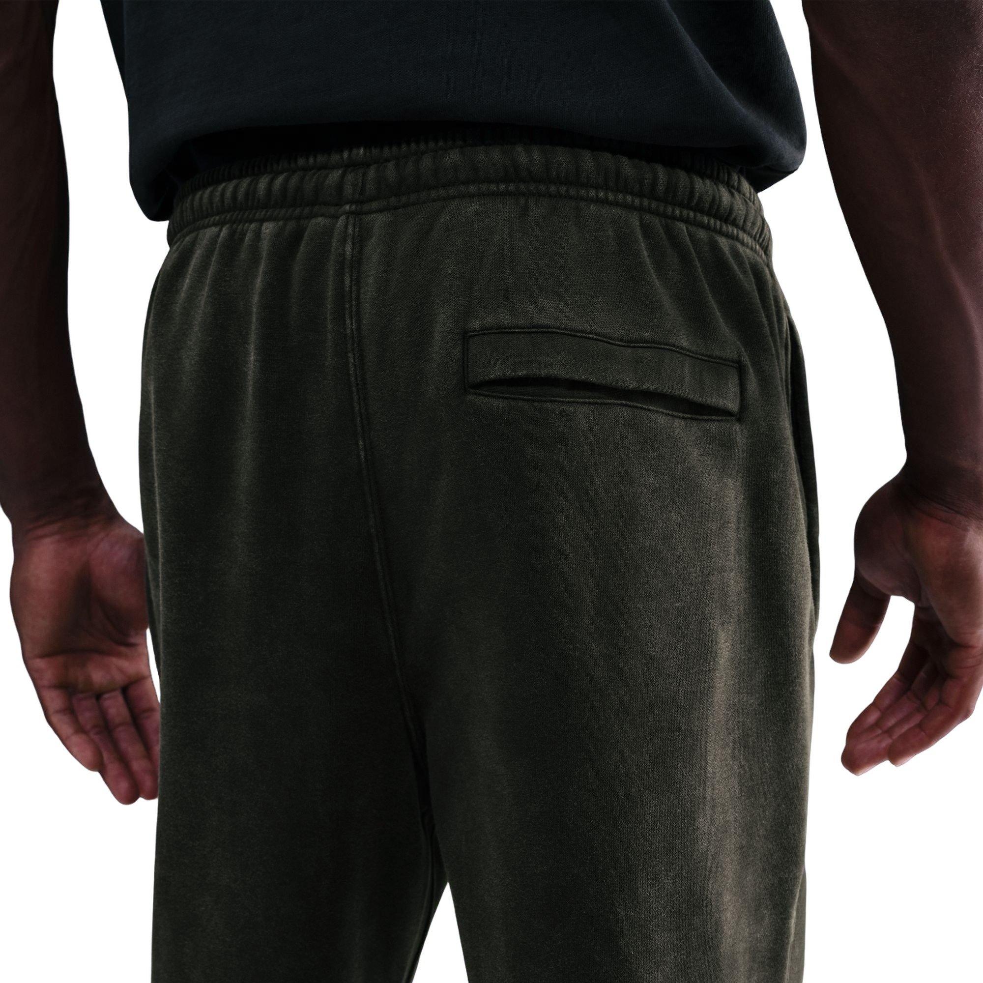 Nike Men's Sportswear Club Washed Cuffed Fleece Pants-Green - GREEN Thumbnail View 4