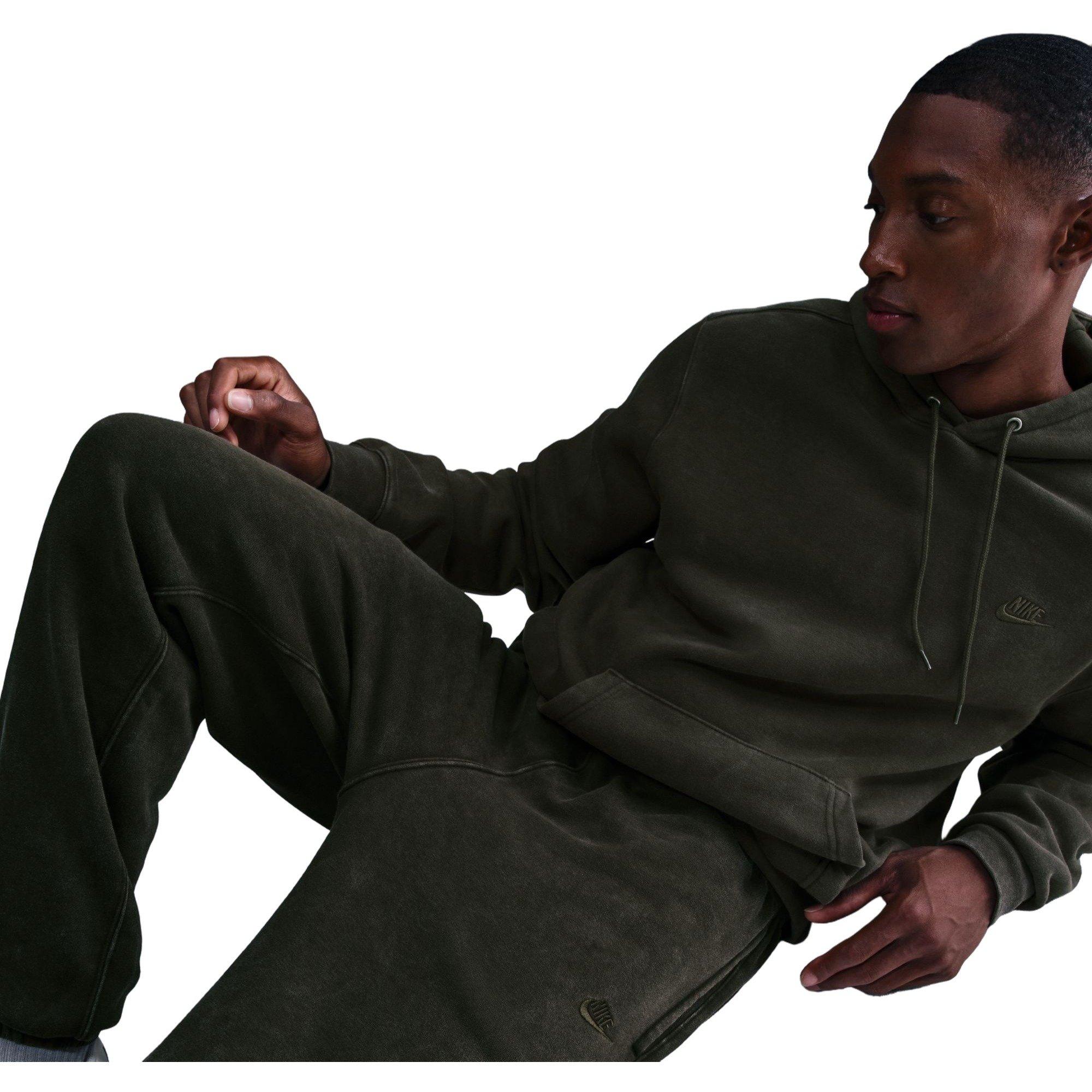 Nike Men's Sportswear Club Washed Cuffed Fleece Pants-Green - GREEN Thumbnail View 5