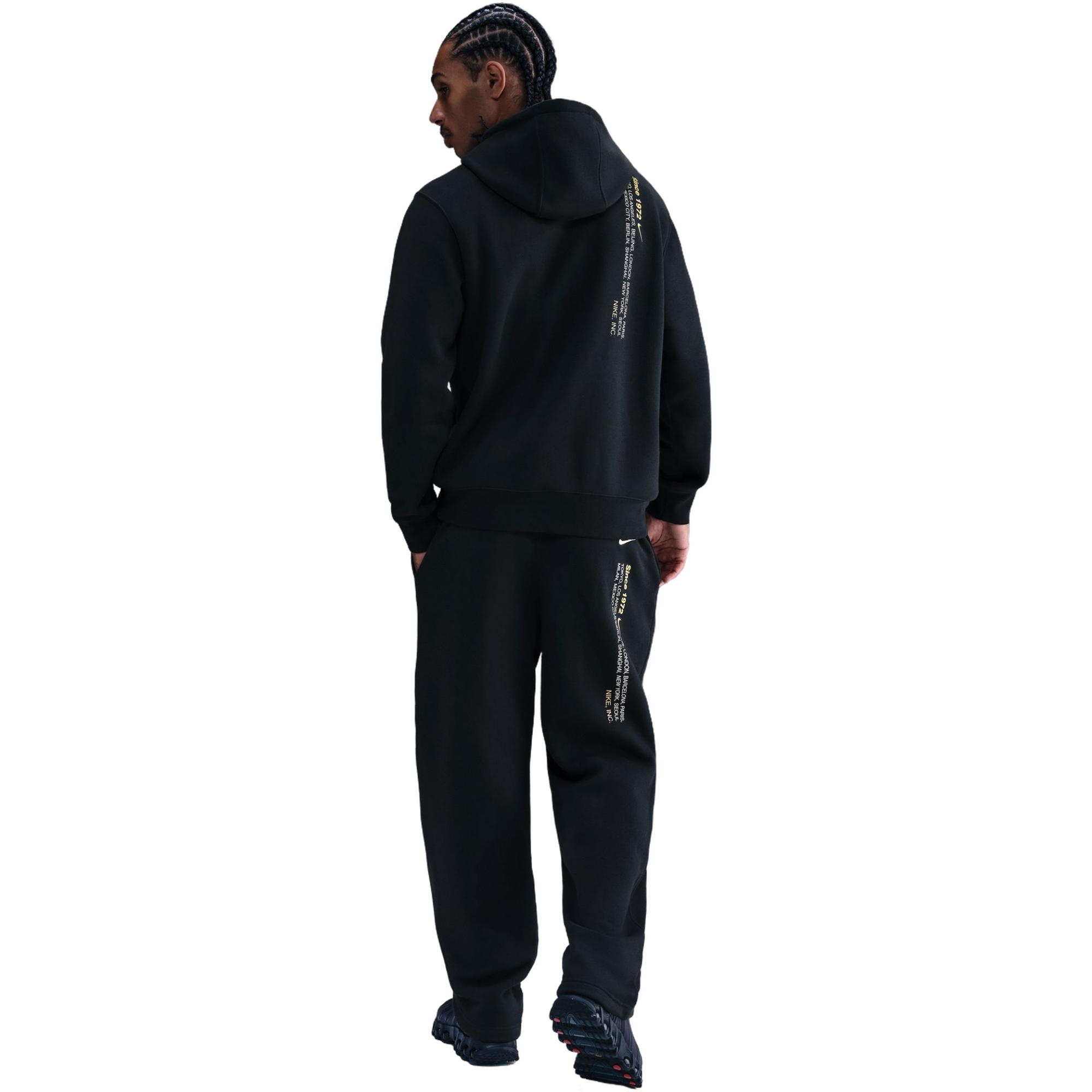 Nike Men's Sportswear Club Fleece Pull-Over Hoodie - BLACK Thumbnail View 2
