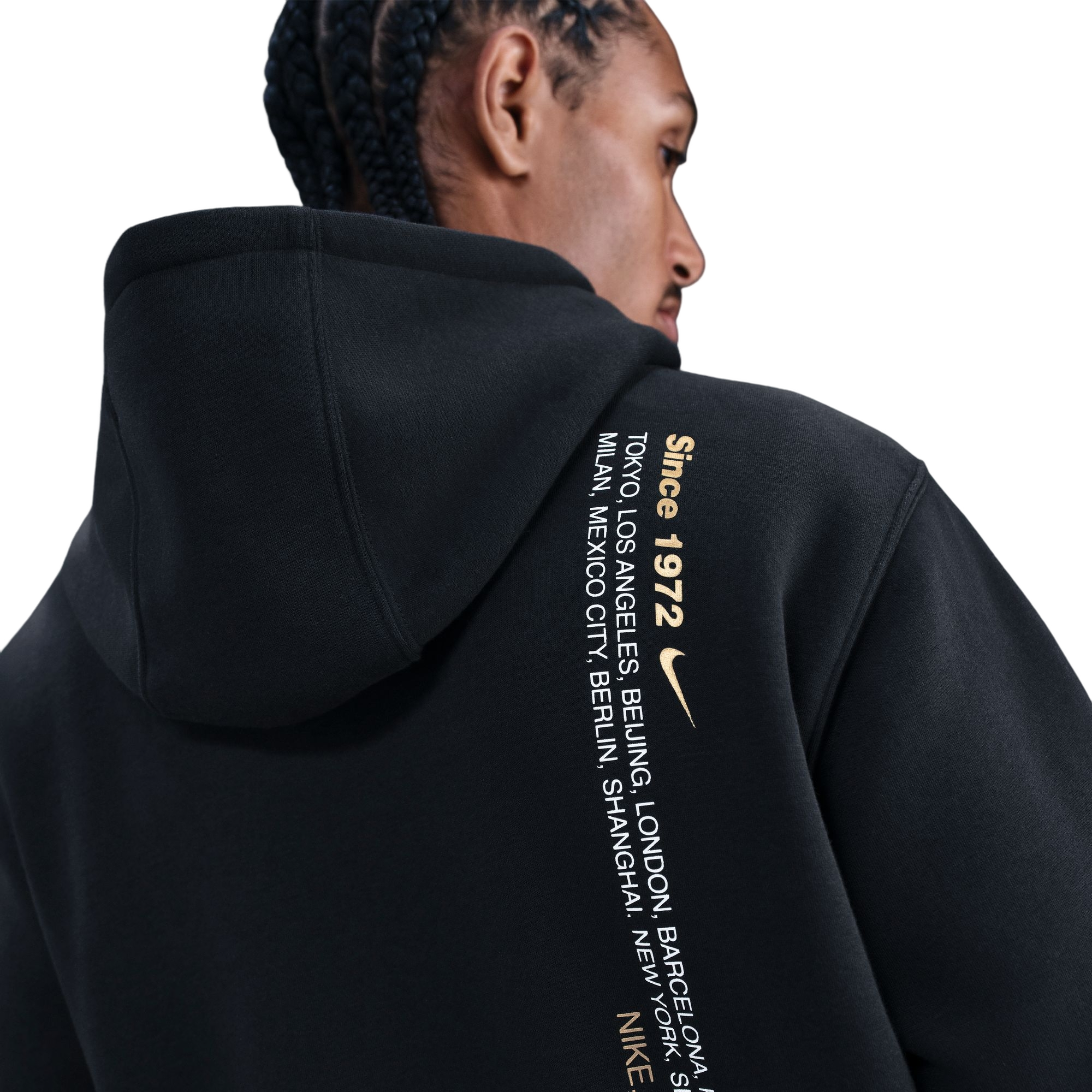 Nike Men's Sportswear Club Fleece Pull-Over Hoodie - BLACK Thumbnail View 4