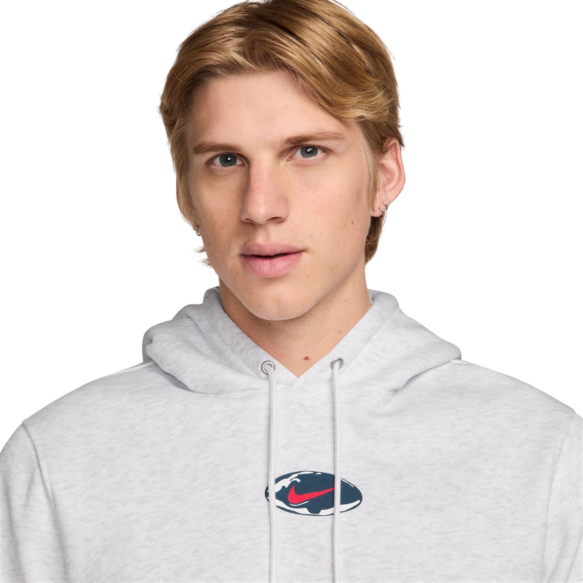 Nike Men's Sportswear Club Fleece Pullover Hoodie-Grey - GREY Thumbnail View 3