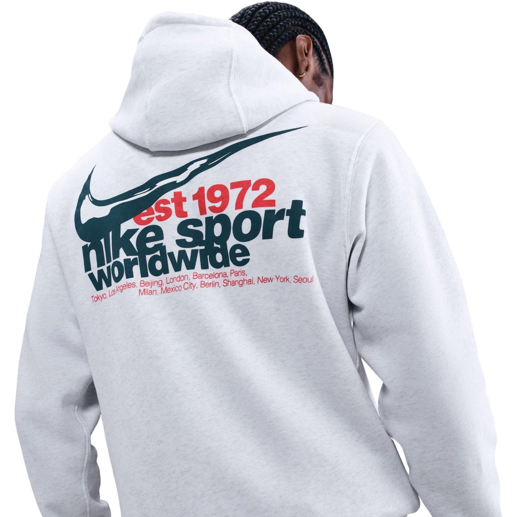 Nike Men's Sportswear Club Fleece Pullover Hoodie - Grey - GREY Thumbnail View 5