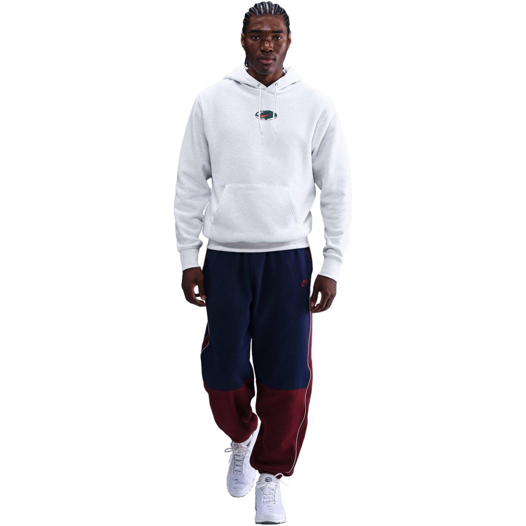 Nike Men's Sportswear Club Fleece Pullover Hoodie-Grey - GREY Thumbnail View 7