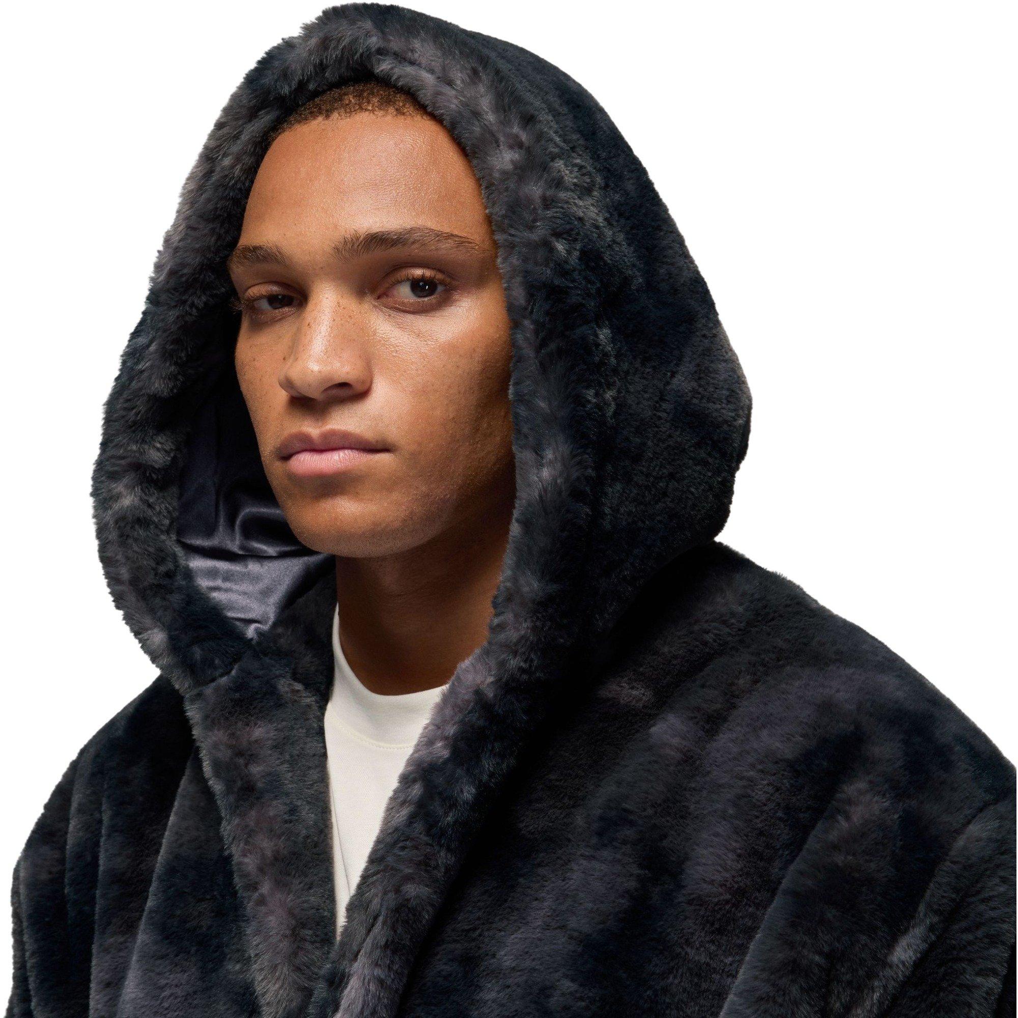 Jordan Men's Brooklyn Holiday Fur Robe - GREY Thumbnail View 3