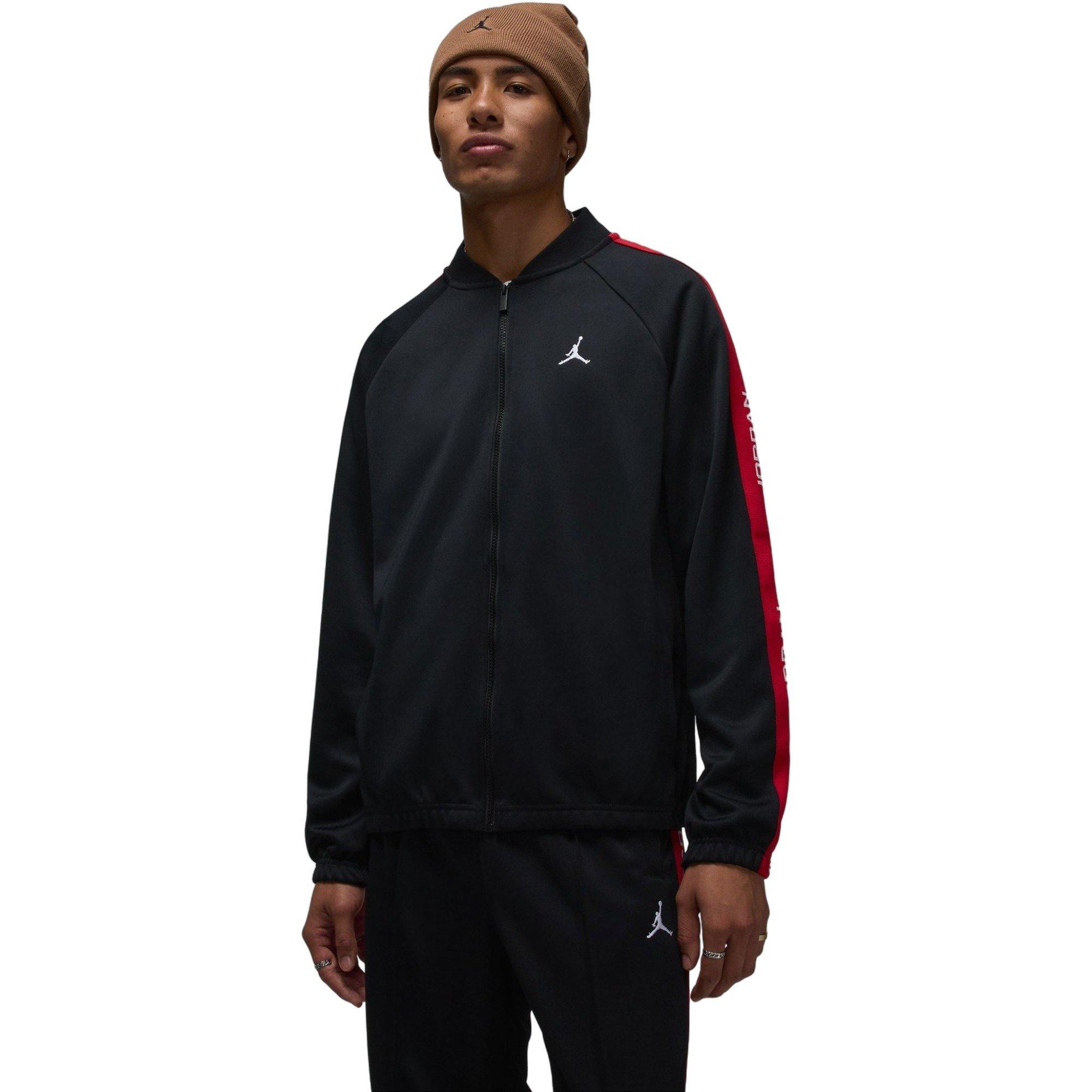 Jordan Men's Essentials Tracksuit Jacket - Black/Red - BLACK/RED Thumbnail View 1