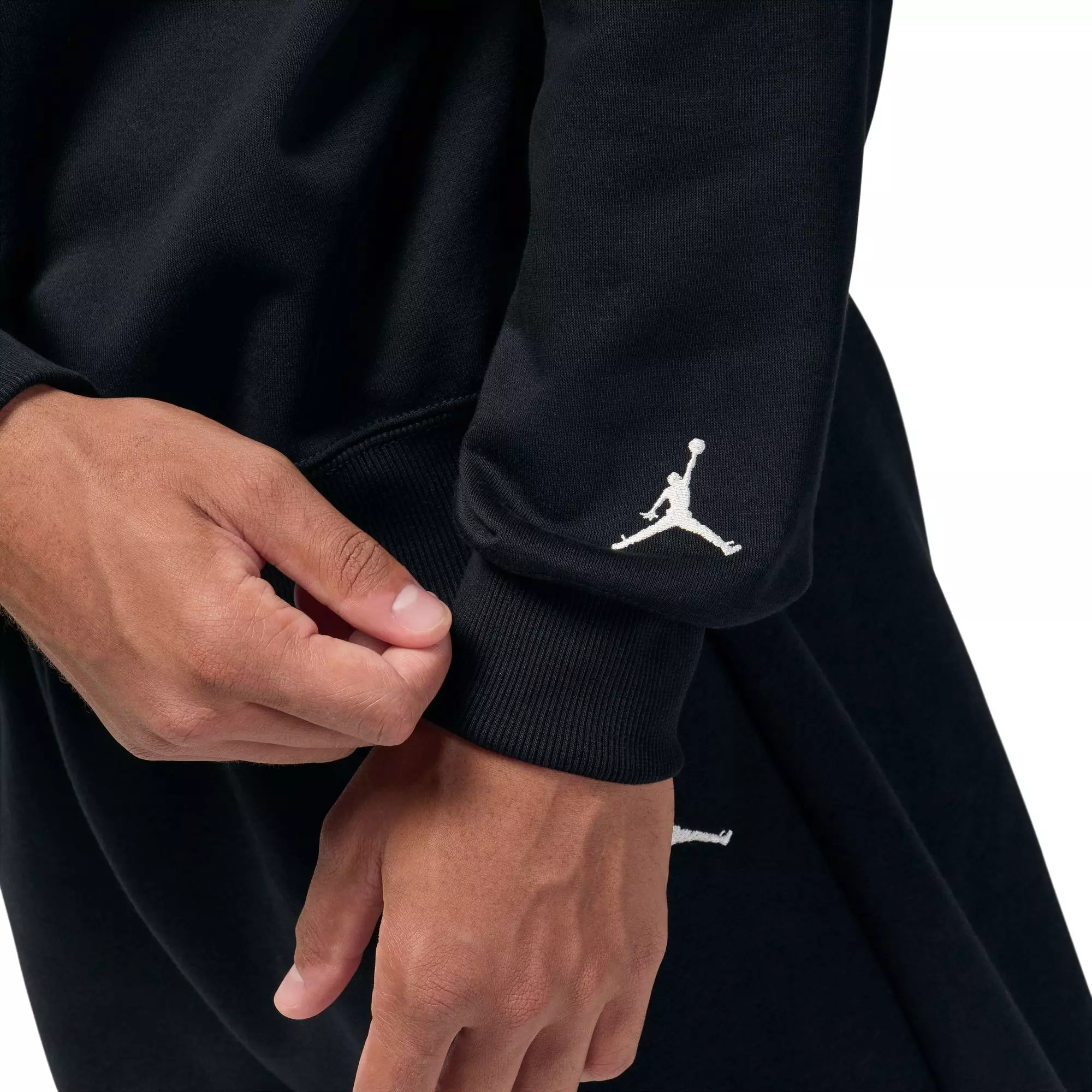 Jordan Men's Brooklyn French Terry Realtree Crew-Neck Sweatshirt - BLACK