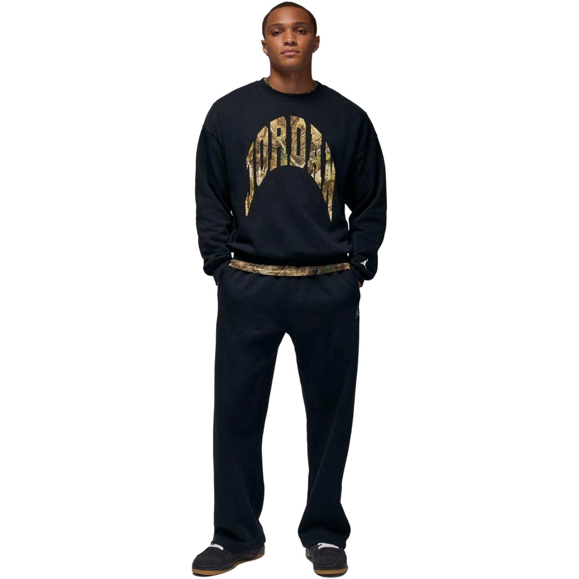 Jordan Men's Brooklyn French Terry Realtree Crew-Neck Sweatshirt - BLACK Thumbnail View 6