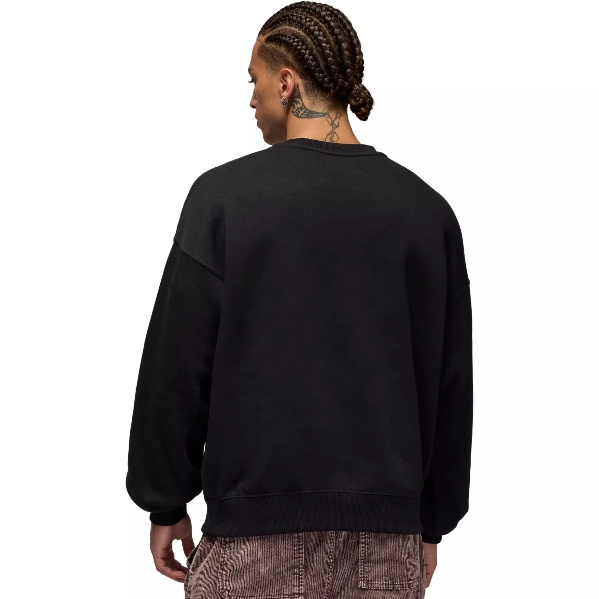 Jordan Men's Brooklyn Fleece Crew-Neck Sweatshirt - BLACK