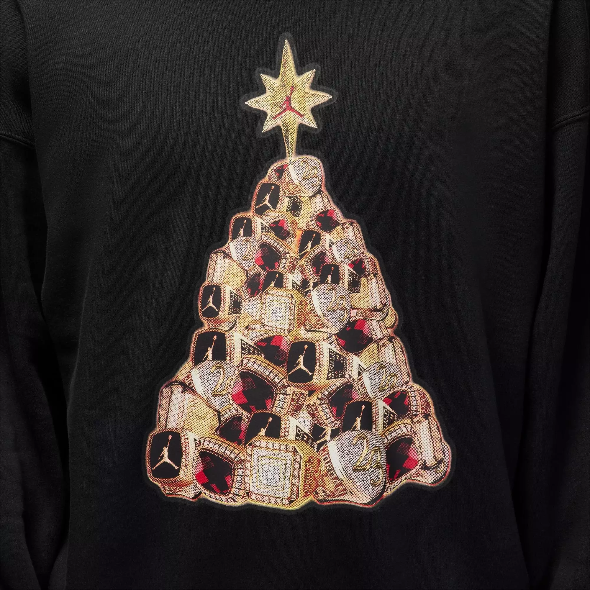 Jordan Men's Brooklyn Fleece Crew-Neck Sweatshirt - BLACK