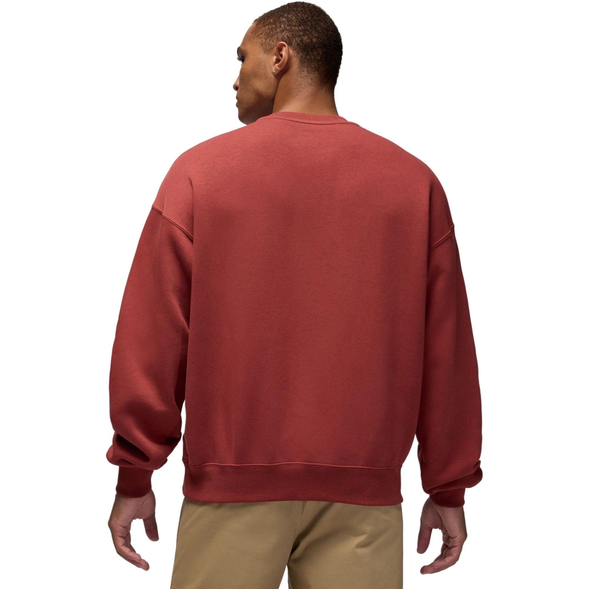 Jordan Men's Brooklyn Fleece Crew-Neck Sweatshirt-Red - BURGUNDY Thumbnail View 2