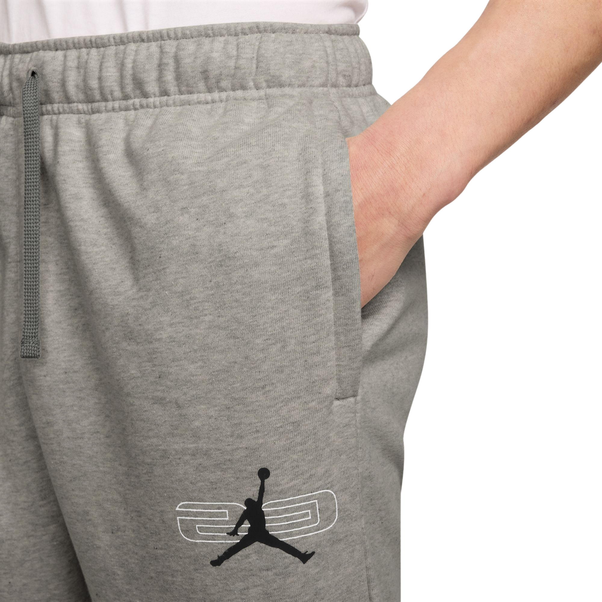 Jordan Men's Sport Crossover Fleece Pants - GREY Thumbnail View 3