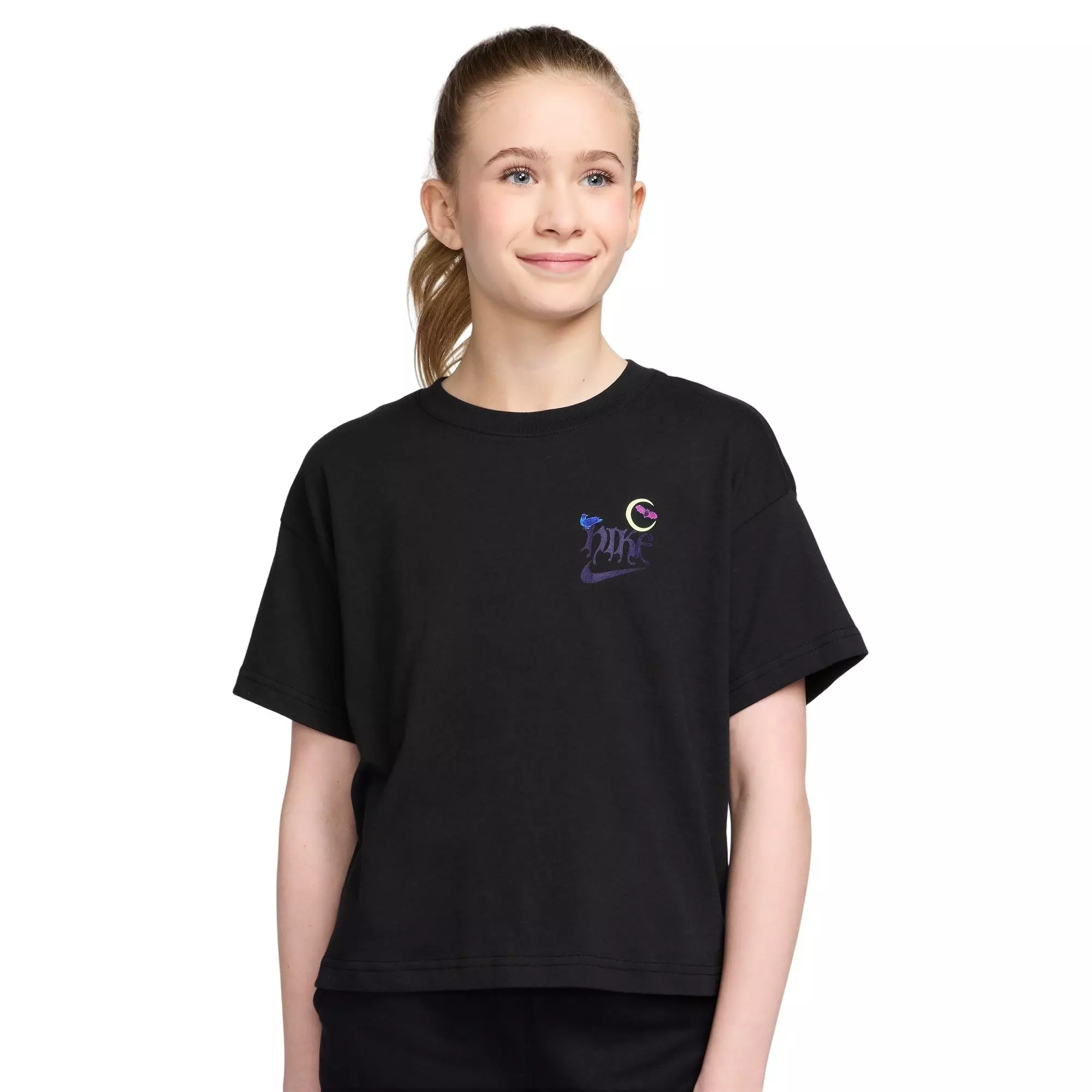 Nike Big Girls' Sportswear Tee - Black - BLACK