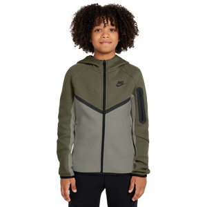 Nike Big Boys' Sportswear Tech Fleece Full-Zip Jacket-Green/Black