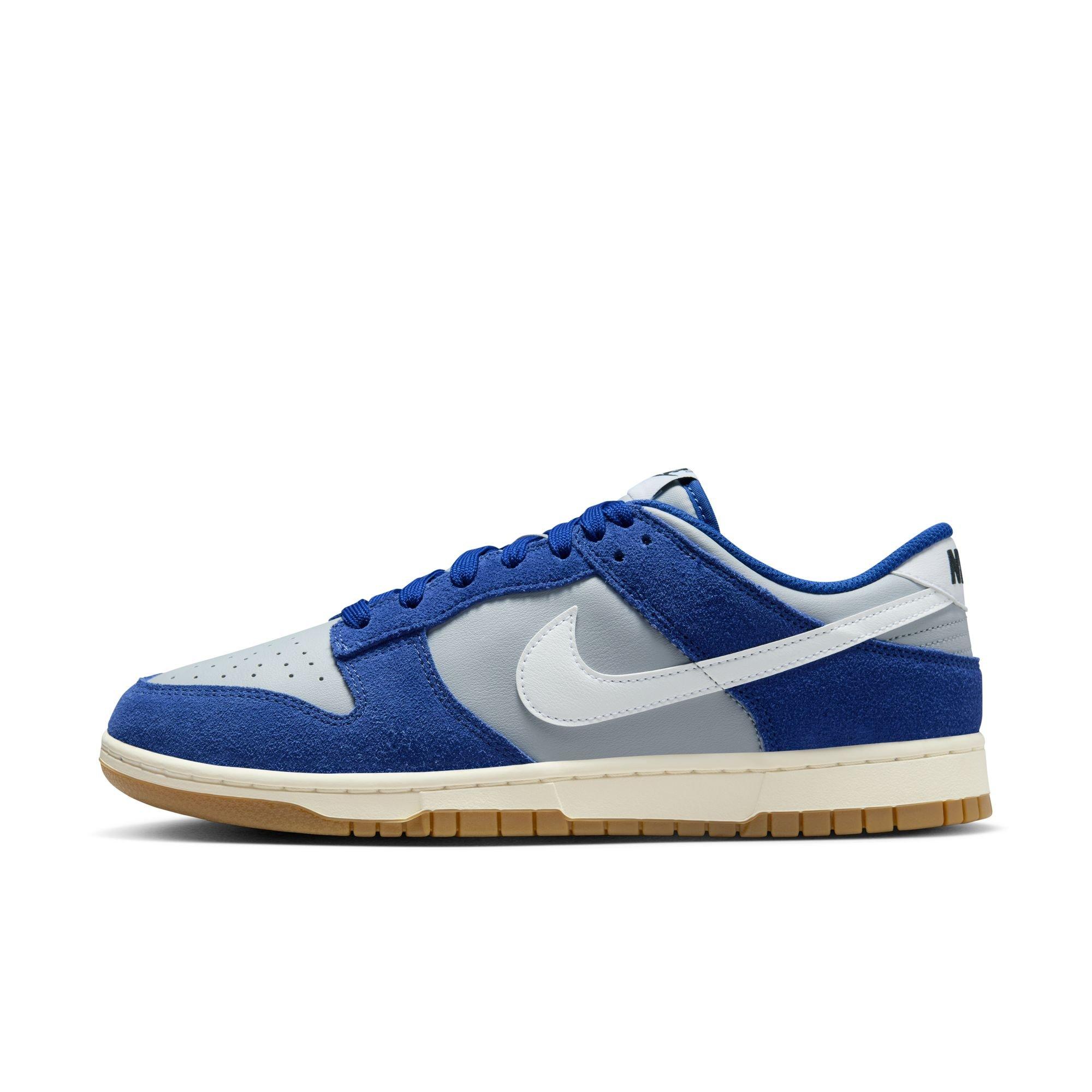 Nike Dunk Low Retro SE "Wolf Grey/White/Deep Royal Blue/Sail" Men's Shoe - GREY/BLUE Thumbnail View 3