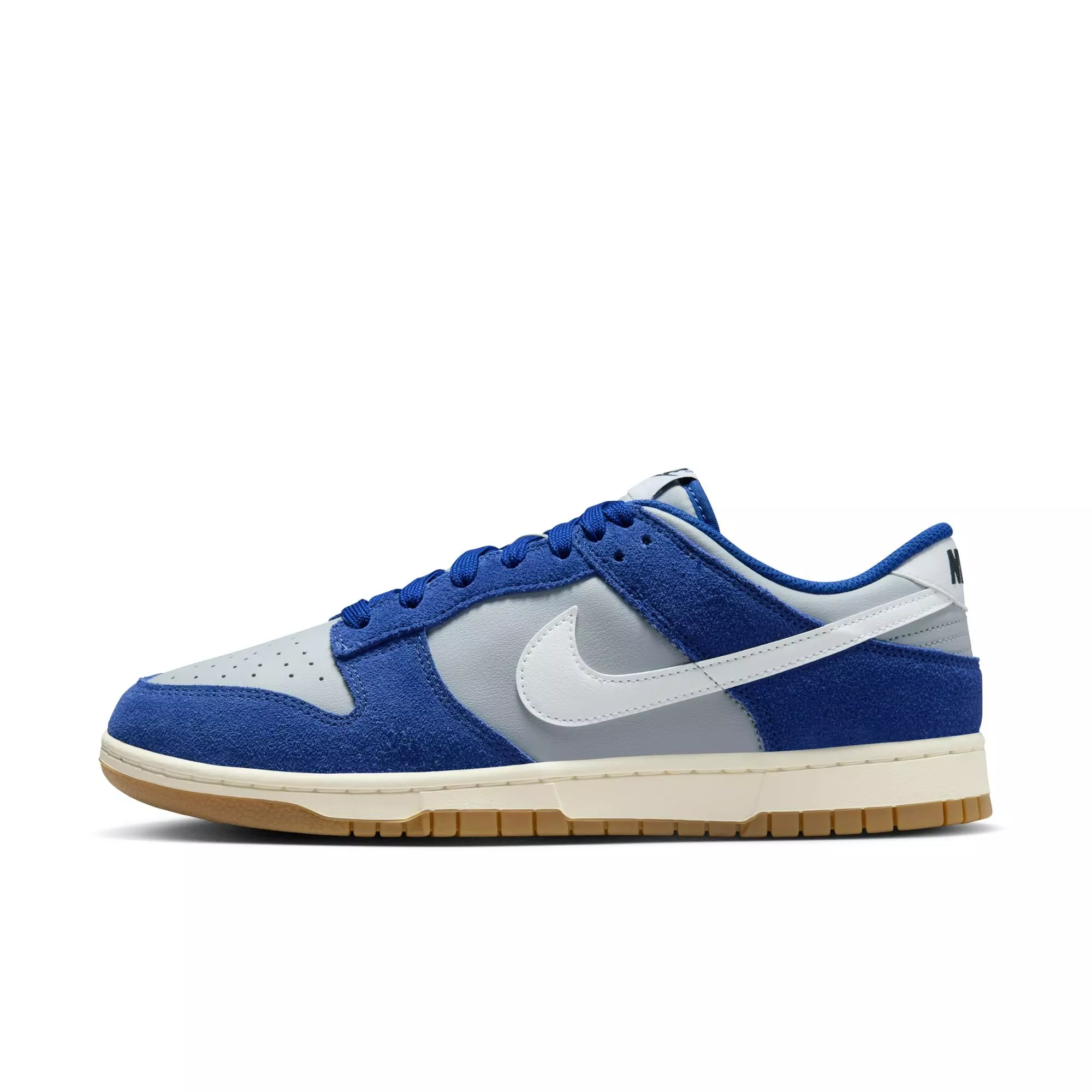 Nike Dunk Low Retro SE "Wolf Grey/White/Deep Royal Blue/Sail" Men's Shoe - GREY/BLUE