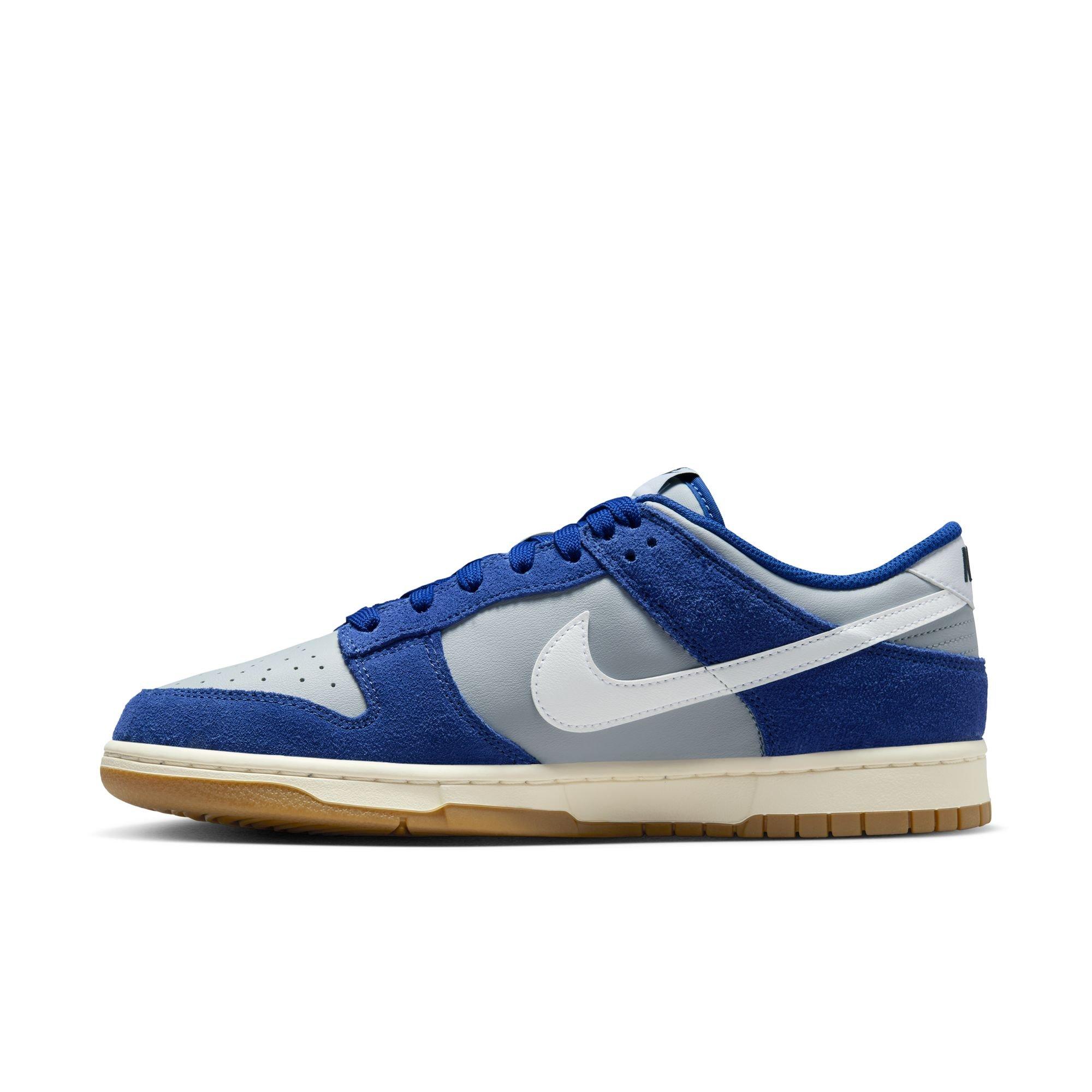 Nike Dunk Low Retro SE "Wolf Grey/White/Deep Royal Blue/Sail" Men's Shoe - GREY/BLUE Thumbnail View 4