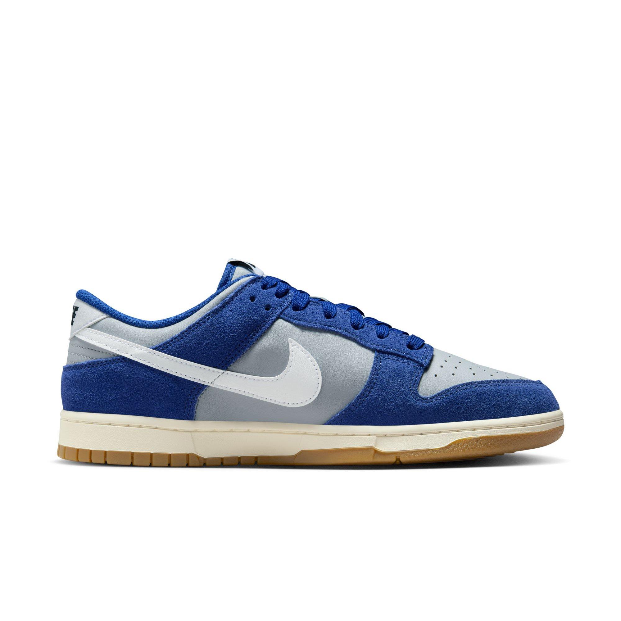 Nike Dunk Low Retro SE "Wolf Grey/White/Deep Royal Blue/Sail" Men's Shoe - GREY/BLUE Thumbnail View 2