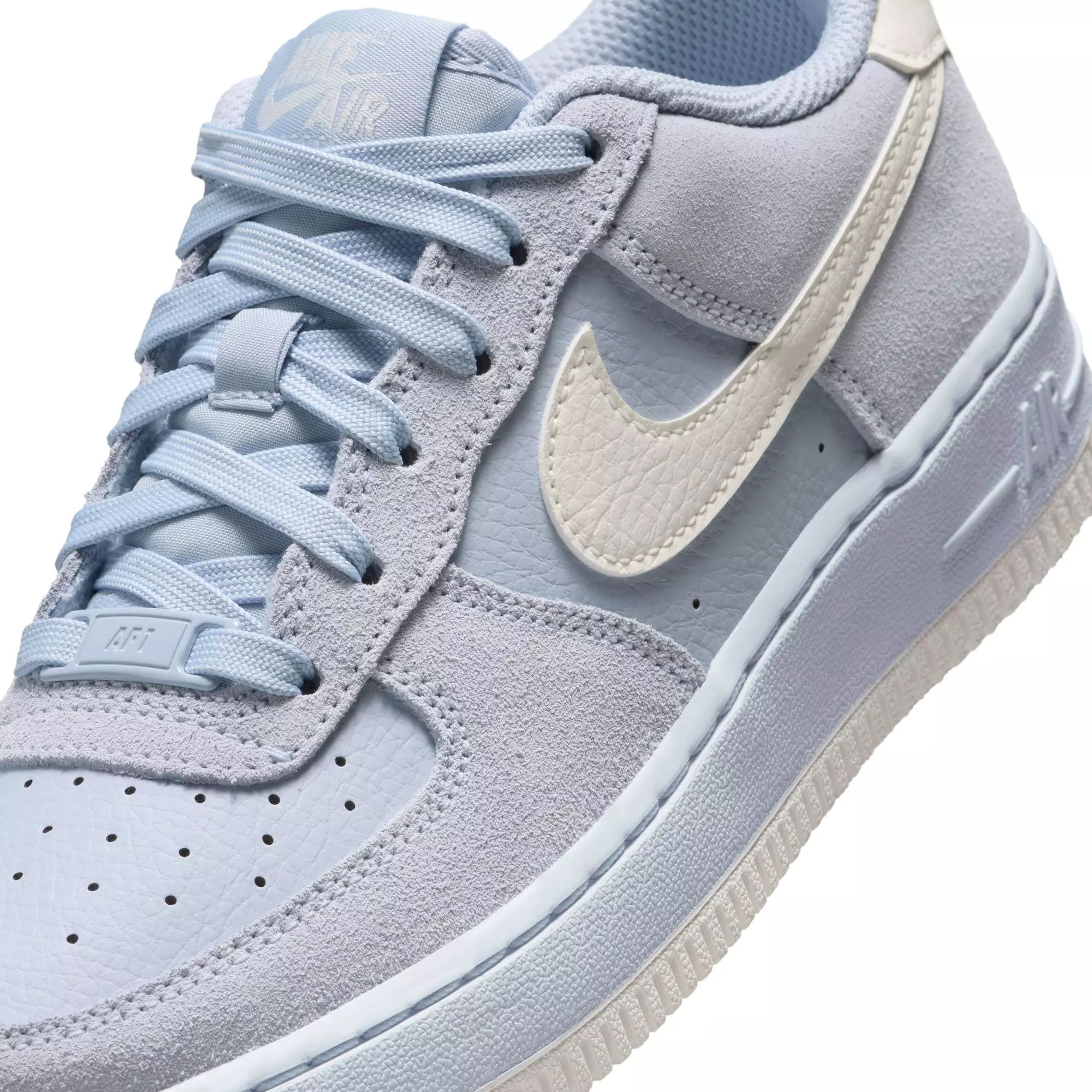 Nike Air Force 1 LV8 2 "Ghost/Sail" Grade School Girls' Shoe - BLUE