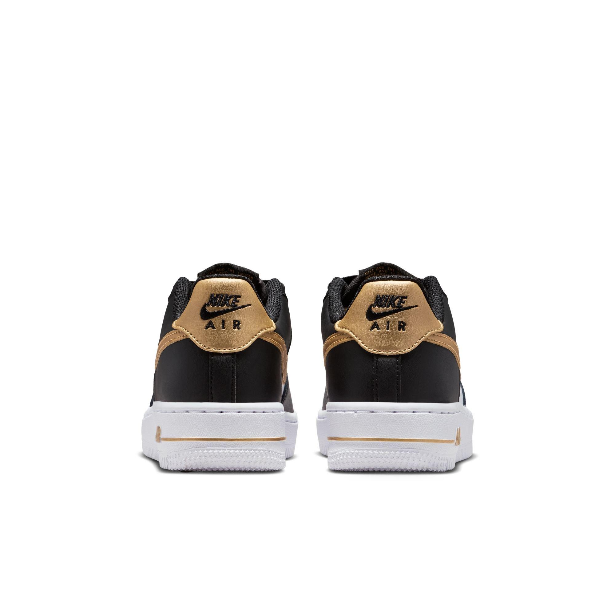 Nike Air Force 1 Grade School Girls' "Black/Metallic Gold/White" Shoe