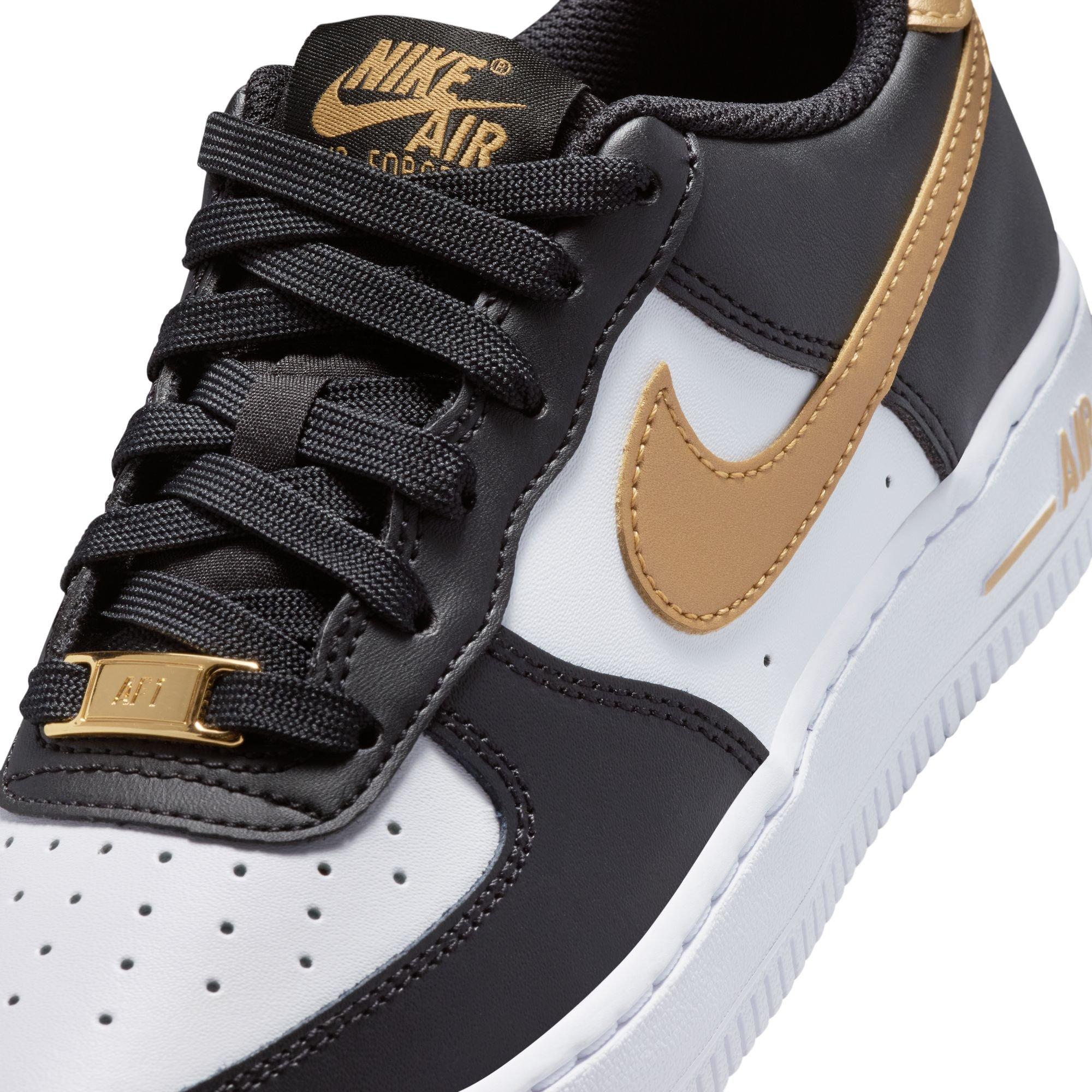 Nike Air Force 1 Grade School Girls' "Black/Metallic Gold/White" Shoe