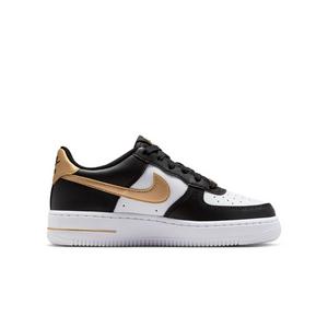 Nike Air Force 1 "Black/Metallic Gold/White" Grade School Girls' Shoe