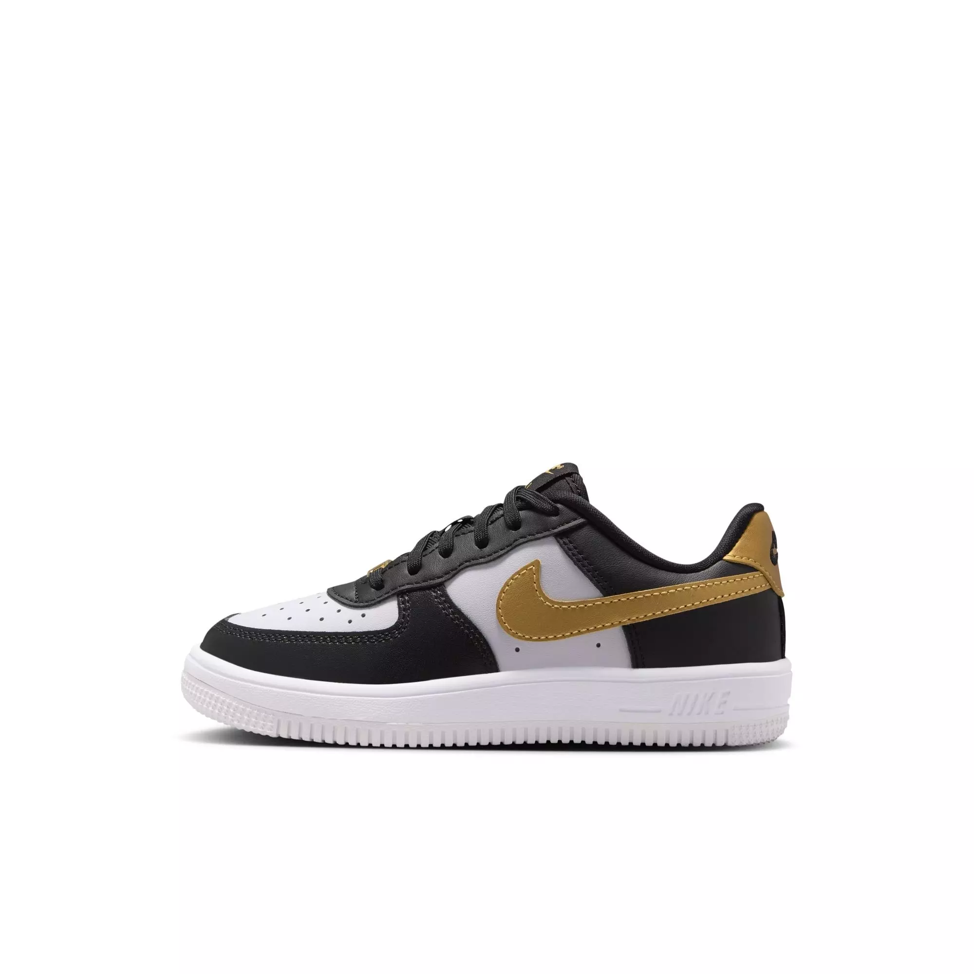 Nike Air Force 1 Low "Black/Metallic Gold/White" Preschool Girls' Shoe - BLACK/GOLD