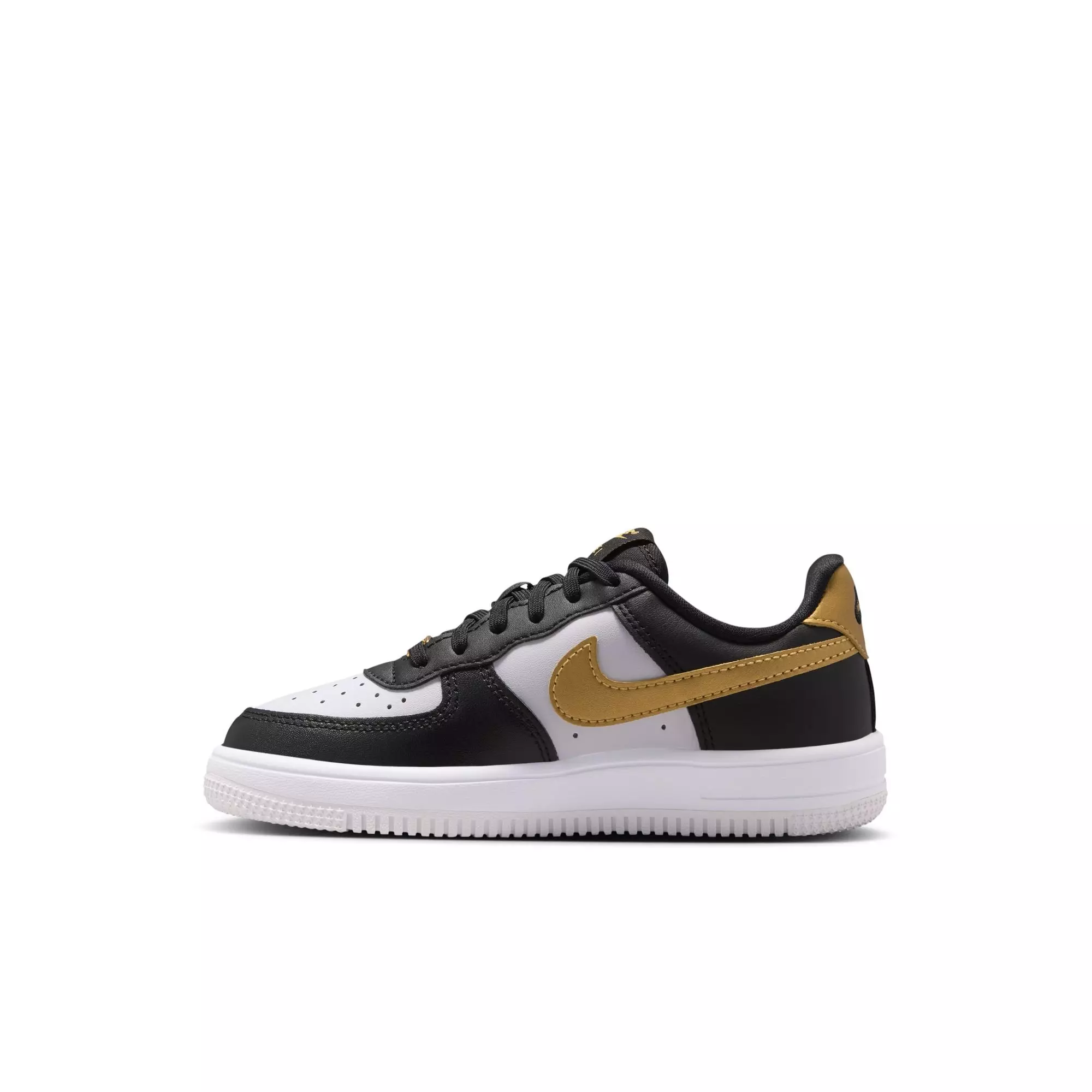Nike Air Force 1 Low "Black/Metallic Gold/White" Preschool Girls' Shoe - BLACK/GOLD