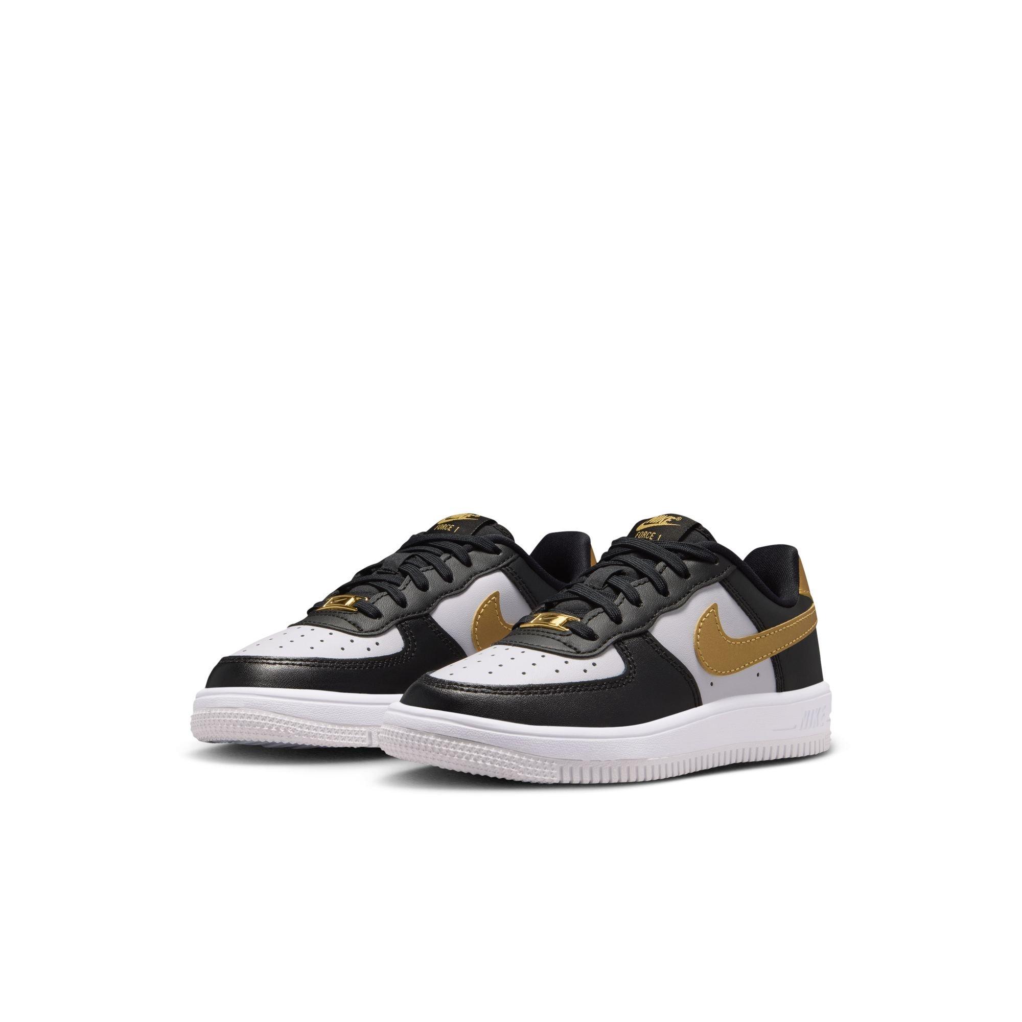 Nike Air Force 1 Preschool Girls' "Black/Metallic Gold/White" Shoe
