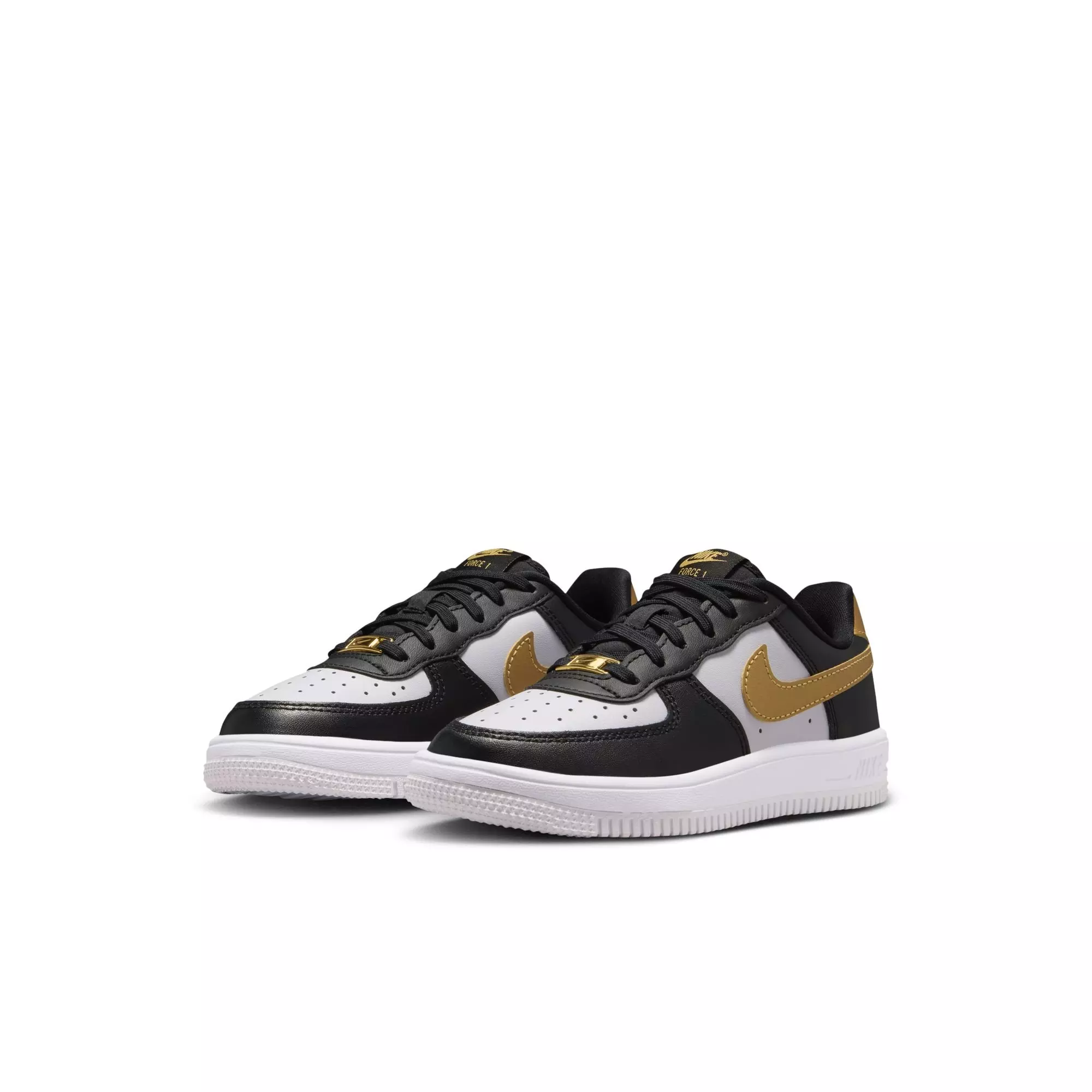 Nike Air Force 1 Low "Black/Metallic Gold/White" Preschool Girls' Shoe - BLACK/GOLD