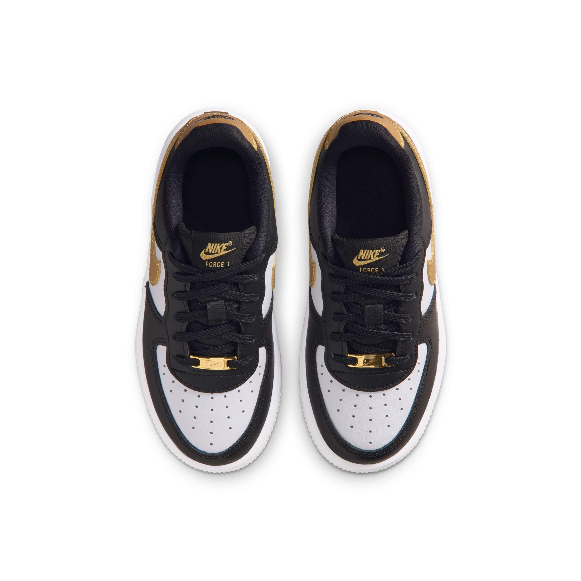 Nike Air Force 1 Preschool Girls' "Black/Metallic Gold/White" Shoe