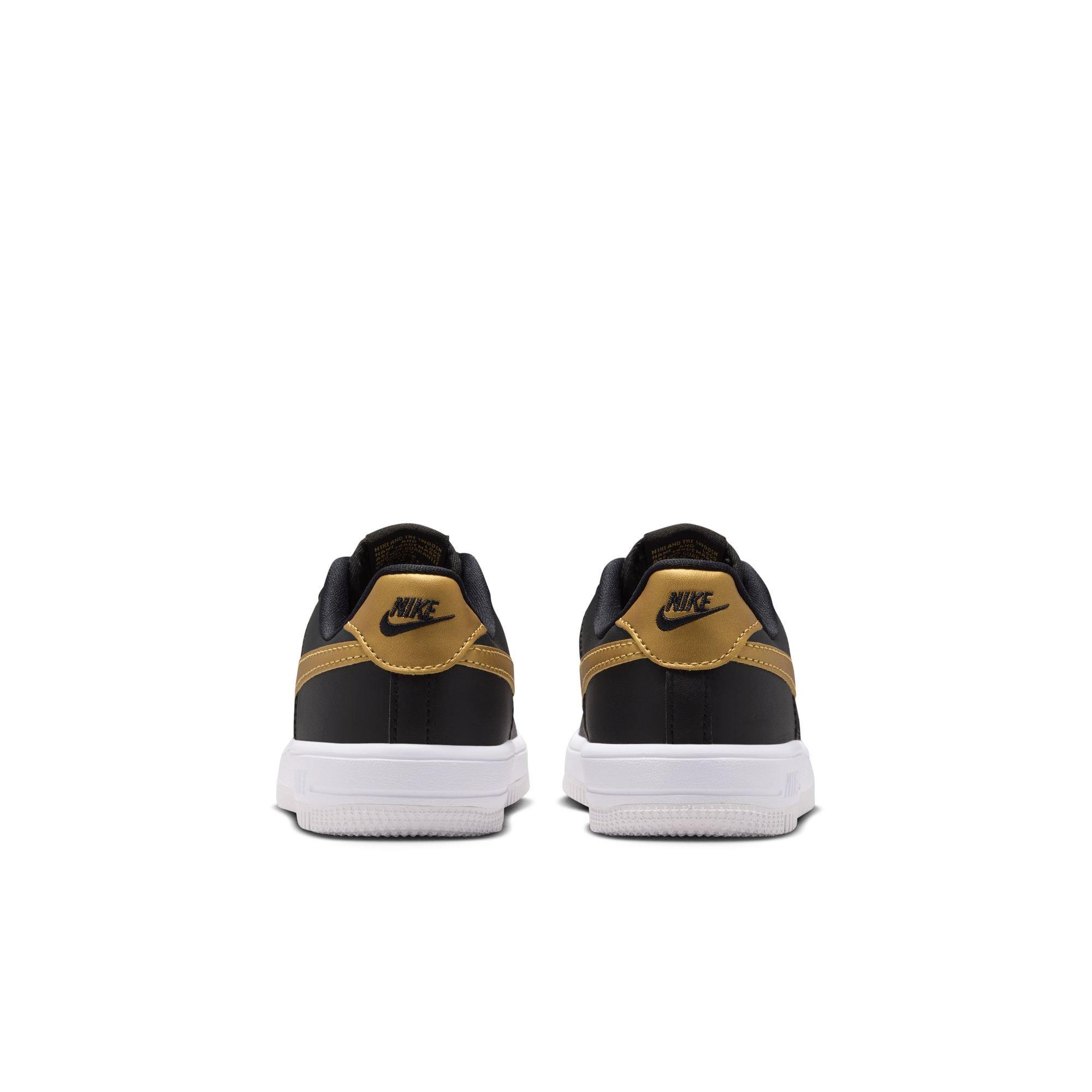 Nike Air Force 1 Preschool Girls' "Black/Metallic Gold/White" Shoe