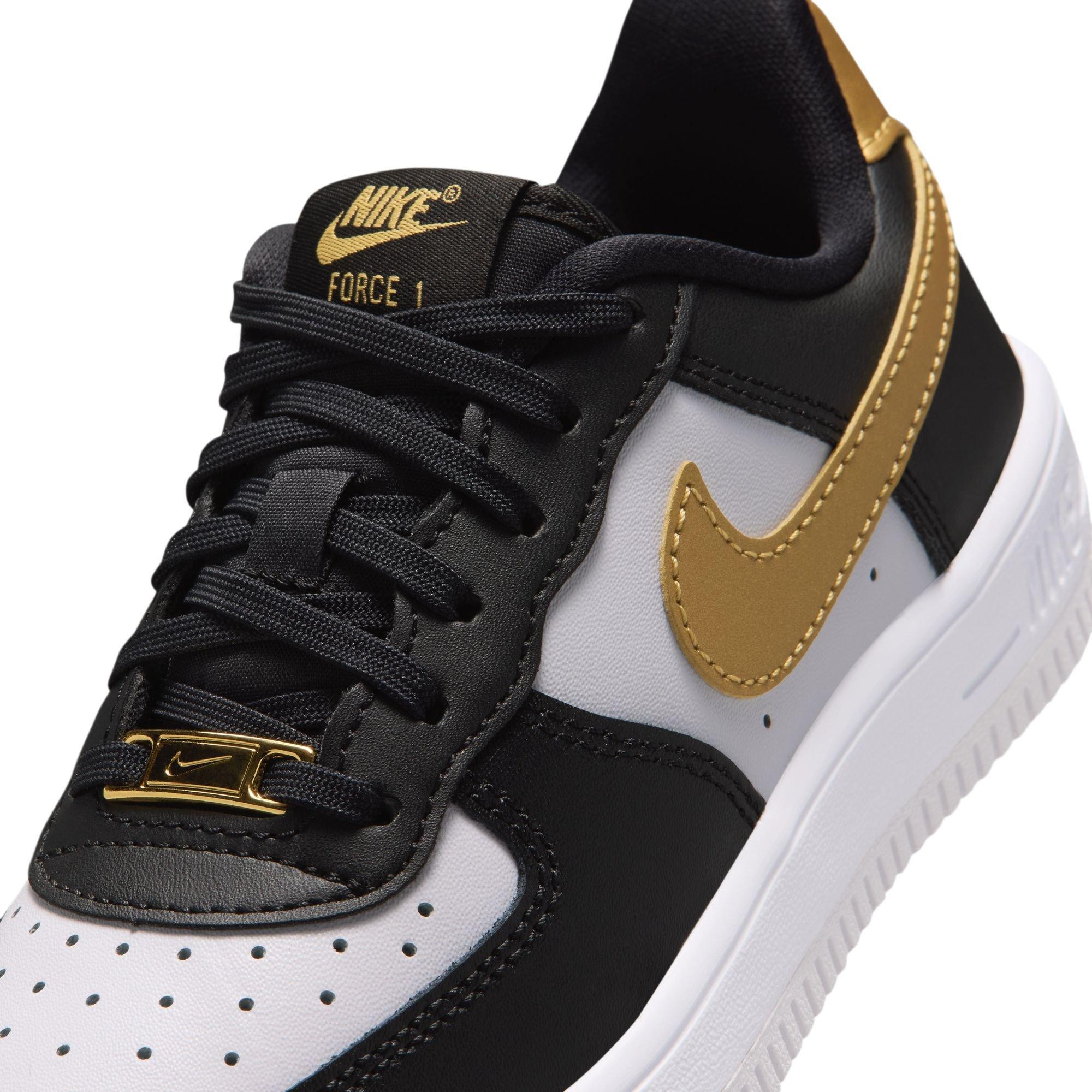 Nike Air Force 1 Preschool Girls' "Black/Metallic Gold/White" Shoe