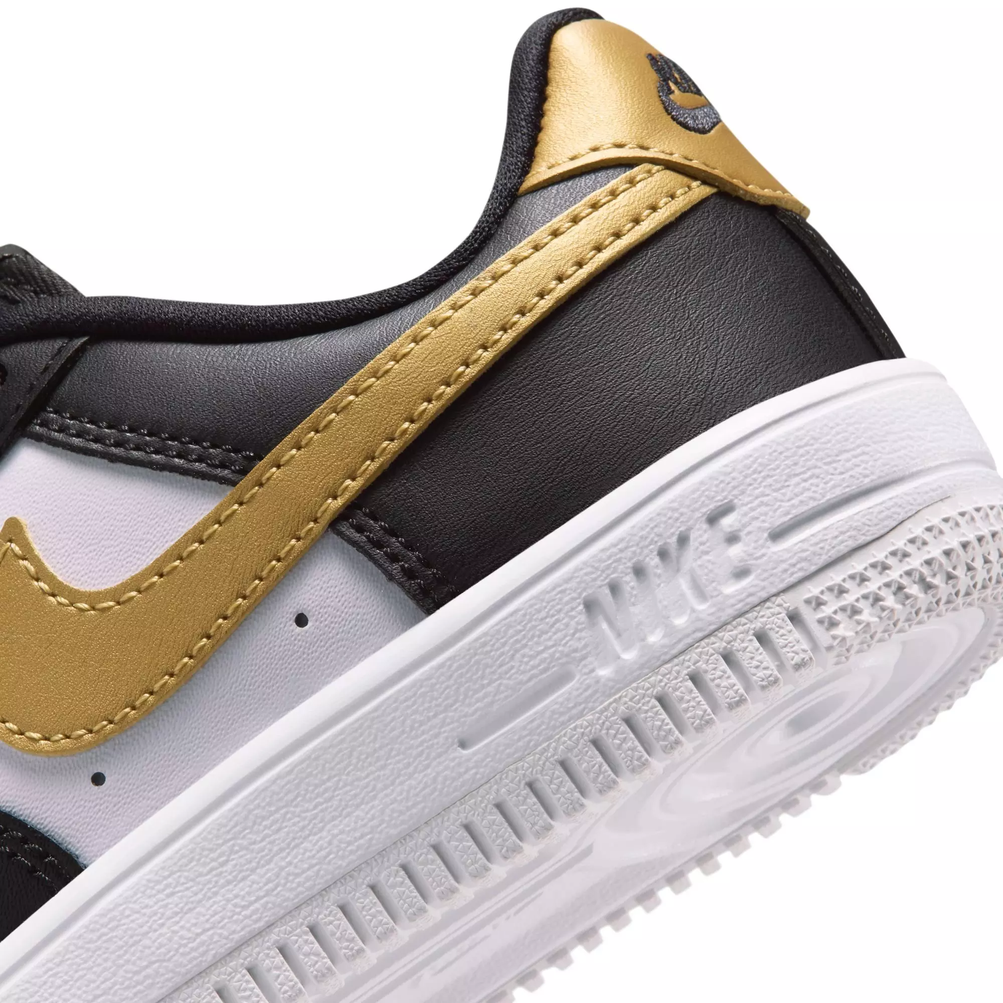 Nike Air Force 1 Low "Black/Metallic Gold/White" Preschool Girls' Shoe - BLACK/GOLD