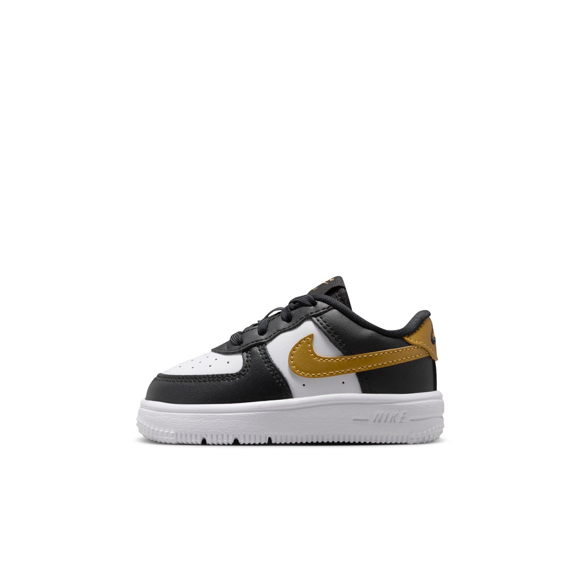 Nike Air Force 1 Low Toddler Girls' "Black/Metallic Gold/White" Shoe