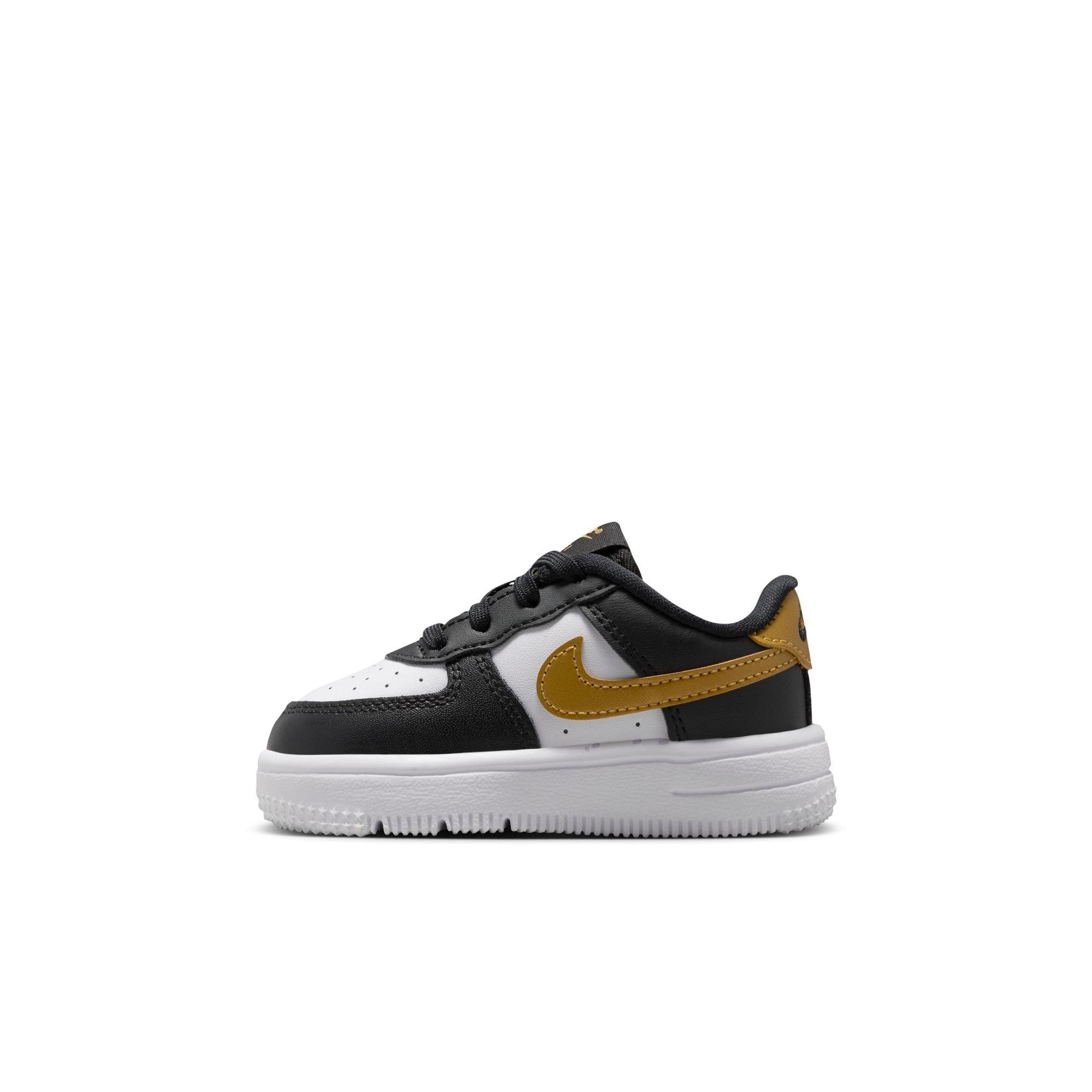 Nike Air Force 1 Low Toddler Girls' "Black/Metallic Gold/White" Shoe