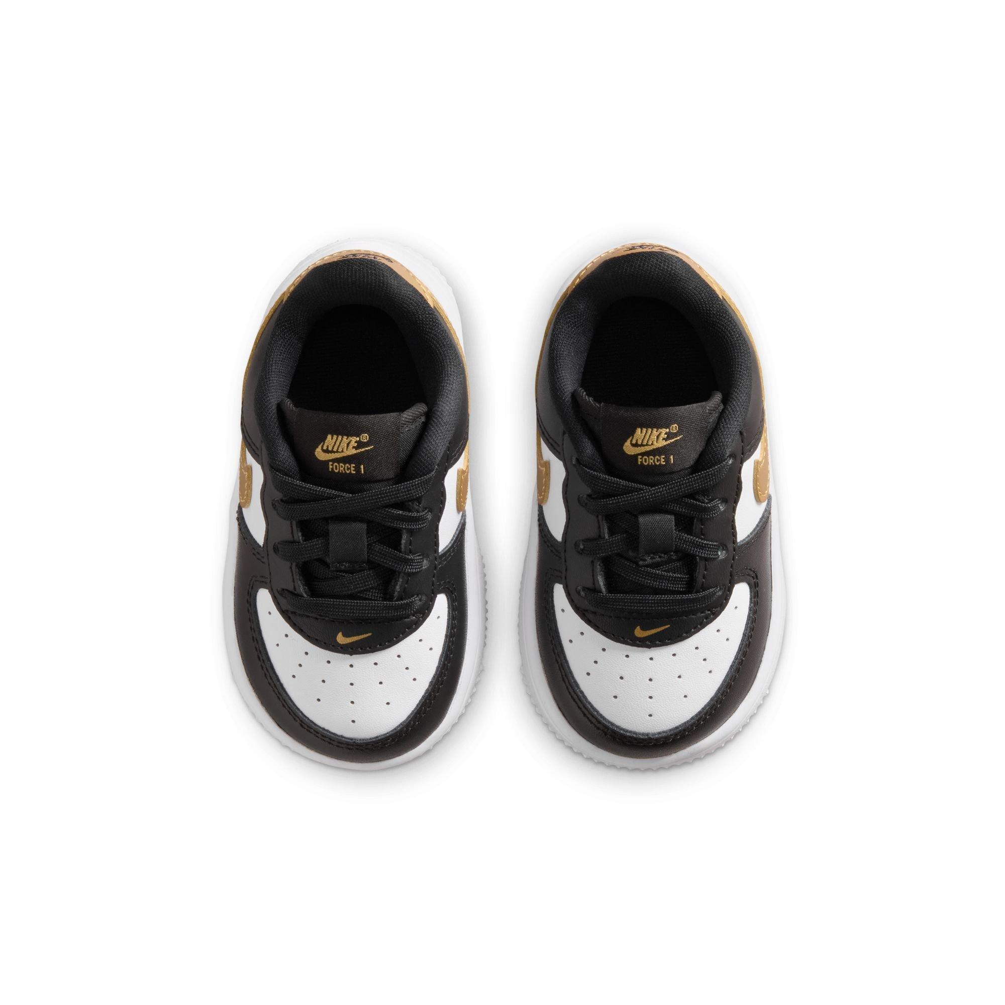 Nike Air Force 1 Low Toddler Girls' "Black/Metallic Gold/White" Shoe