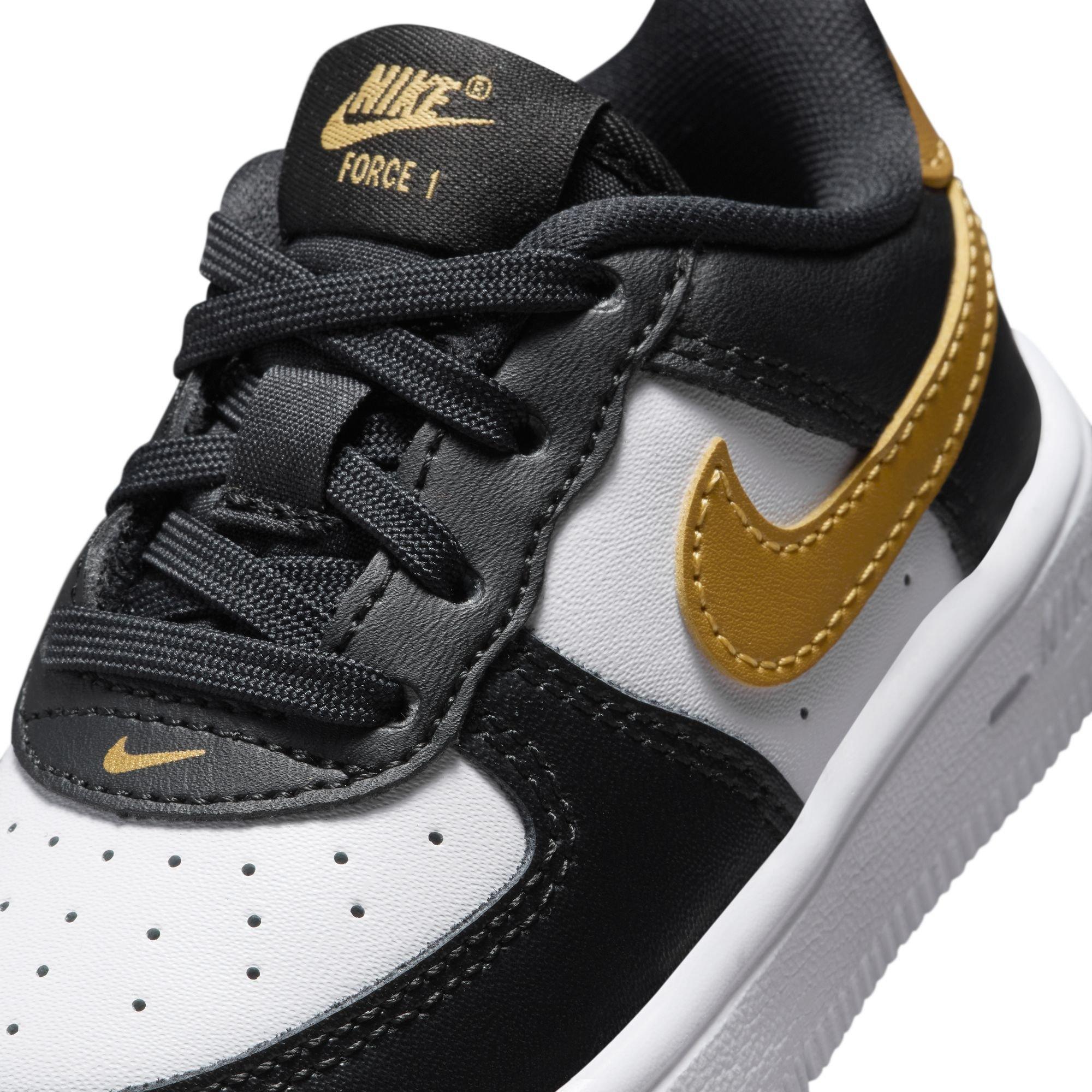 Nike Air Force 1 Low Toddler Girls' "Black/Metallic Gold/White" Shoe