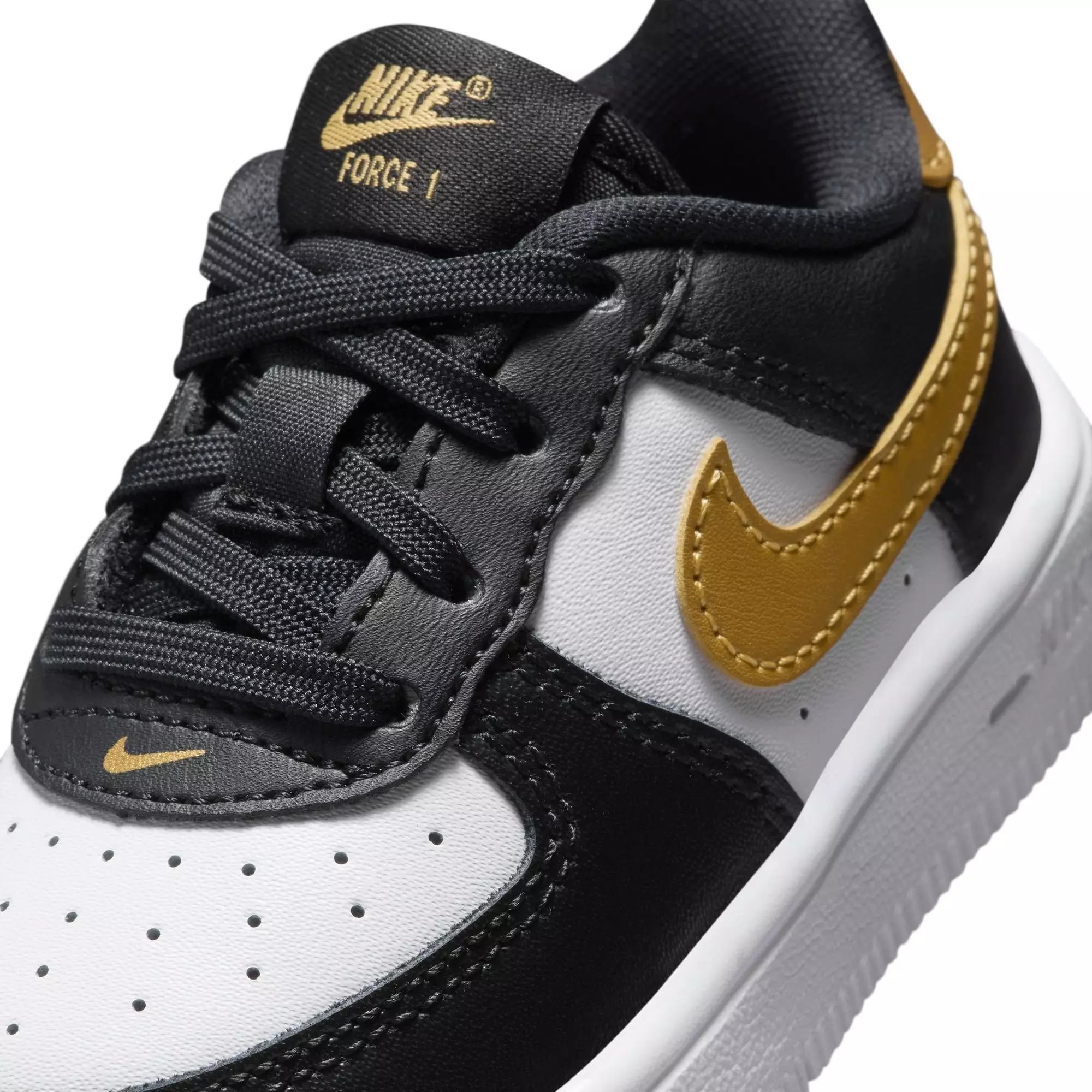 Nike Air Force 1 Low "Black/Metallic Gold/White" Toddler Girls' Shoe - BLACK/GOLD